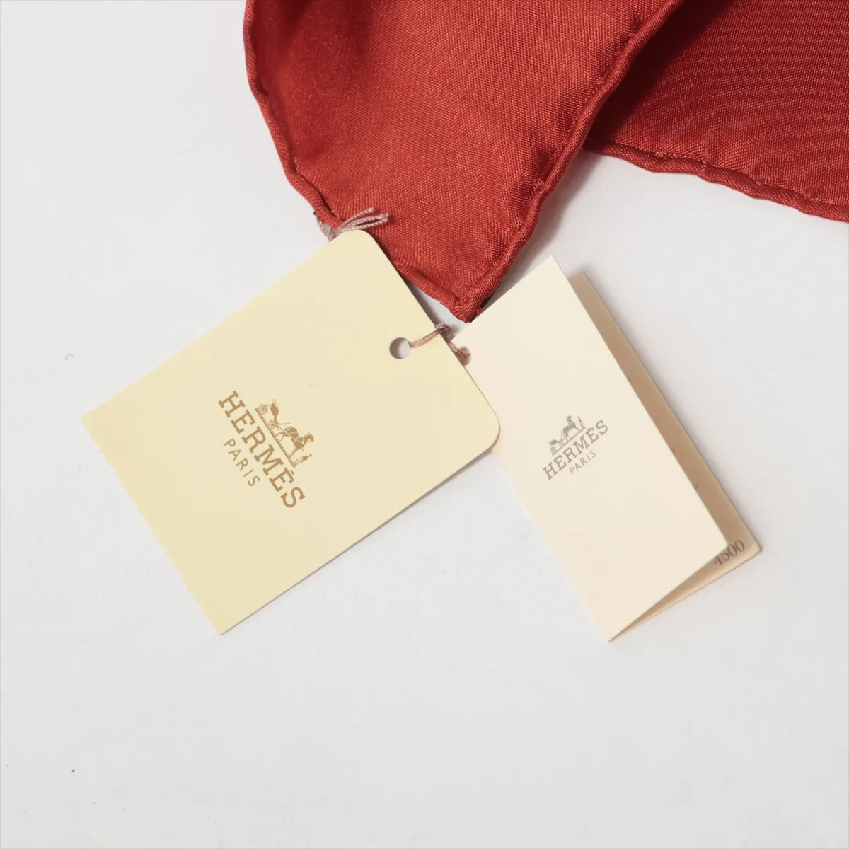 H logo scarf, silk, orange, some wear and — view 7
