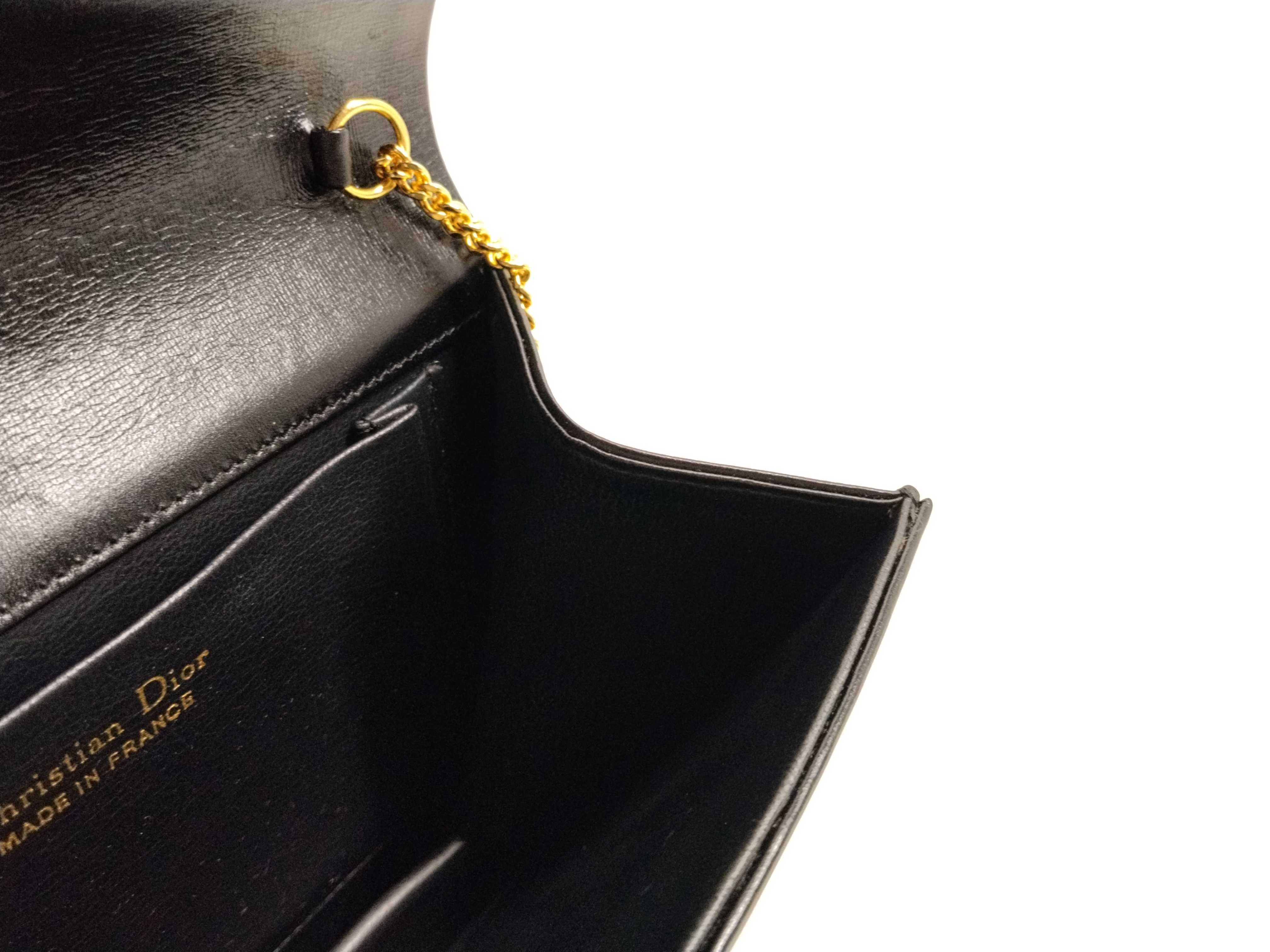 Leather Chain Shoulder Bag, Black Shoulder Bag — view 12