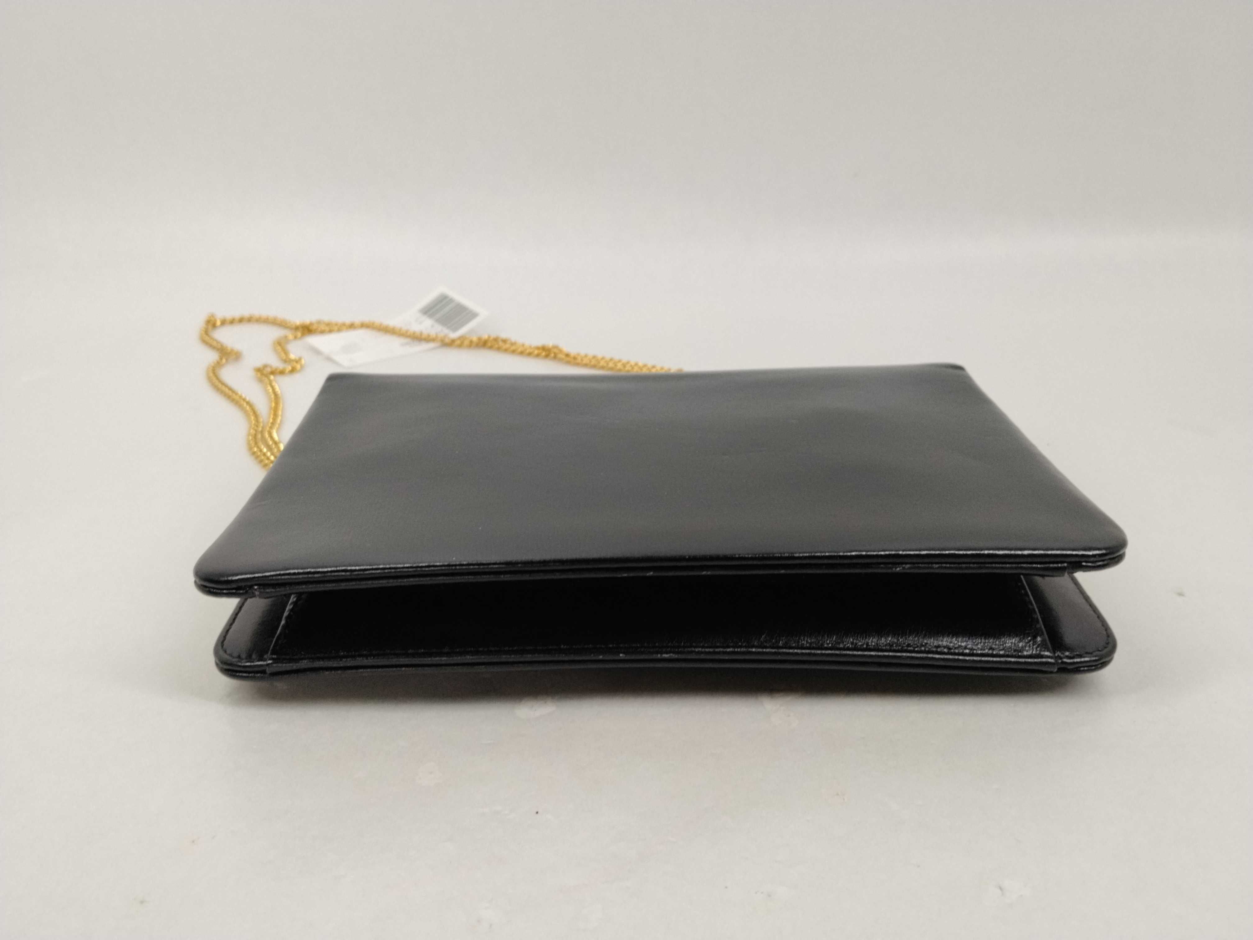 Leather Chain Shoulder Bag, Black Shoulder Bag — view 3