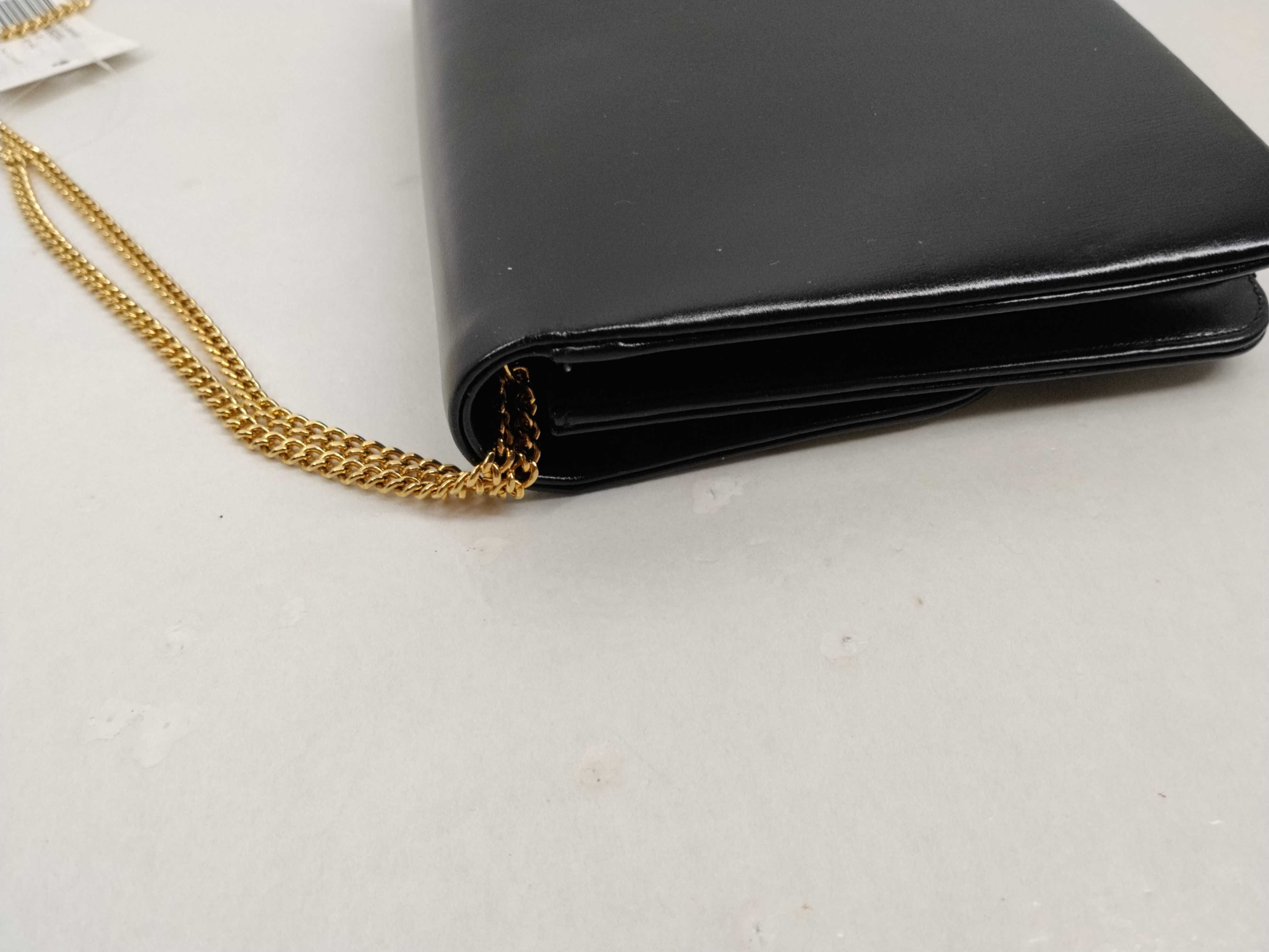 Leather Chain Shoulder Bag, Black Shoulder Bag — view 5