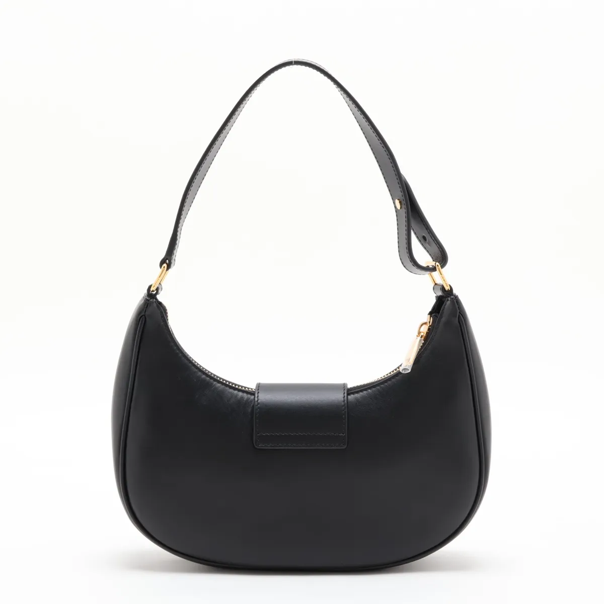 Triomphe Medium Ava Leather Shoulder Bag, Black — view 2