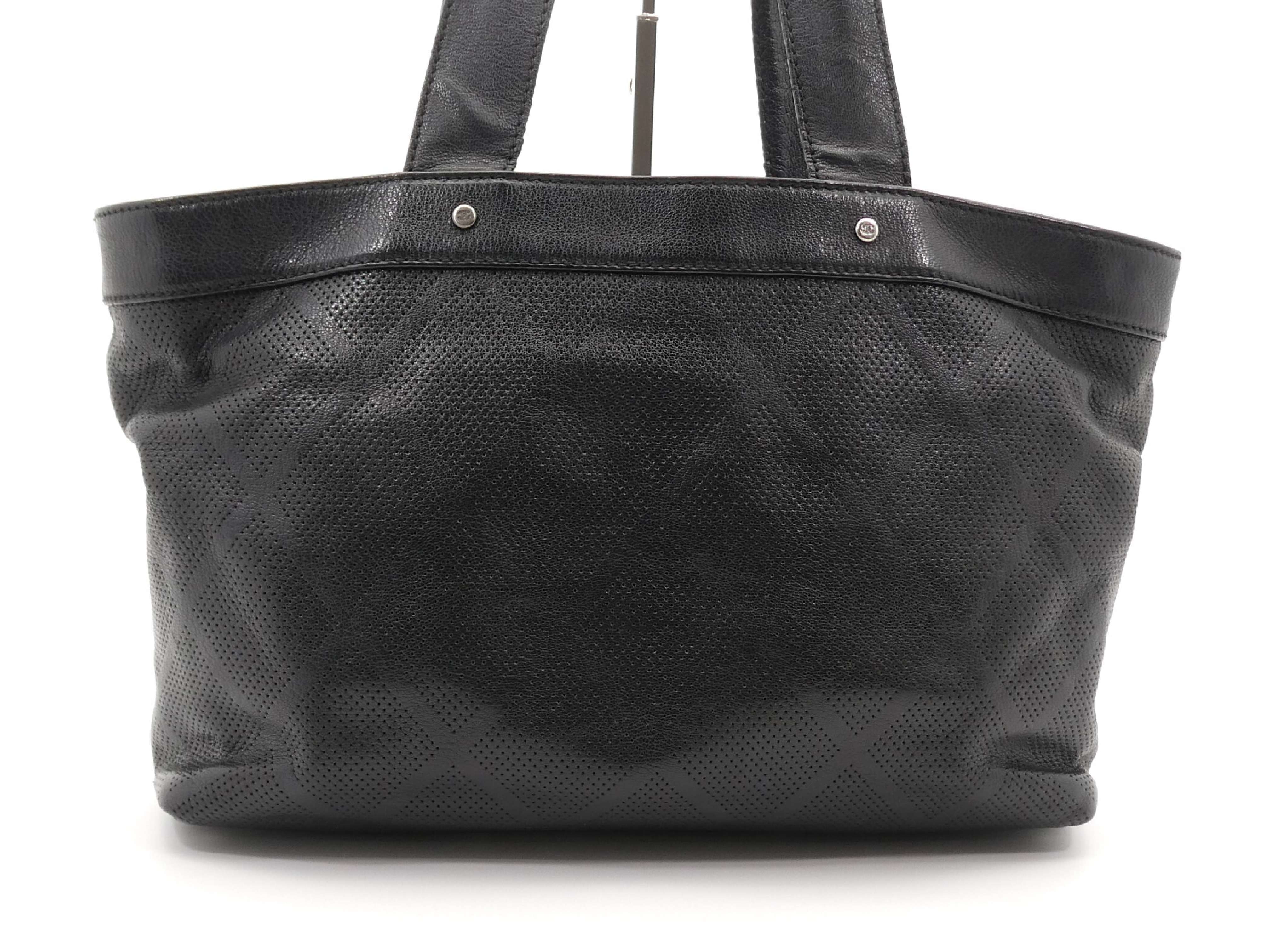 Large Coco Mark Perforated Matelassé Leather Tote Bag — view 2