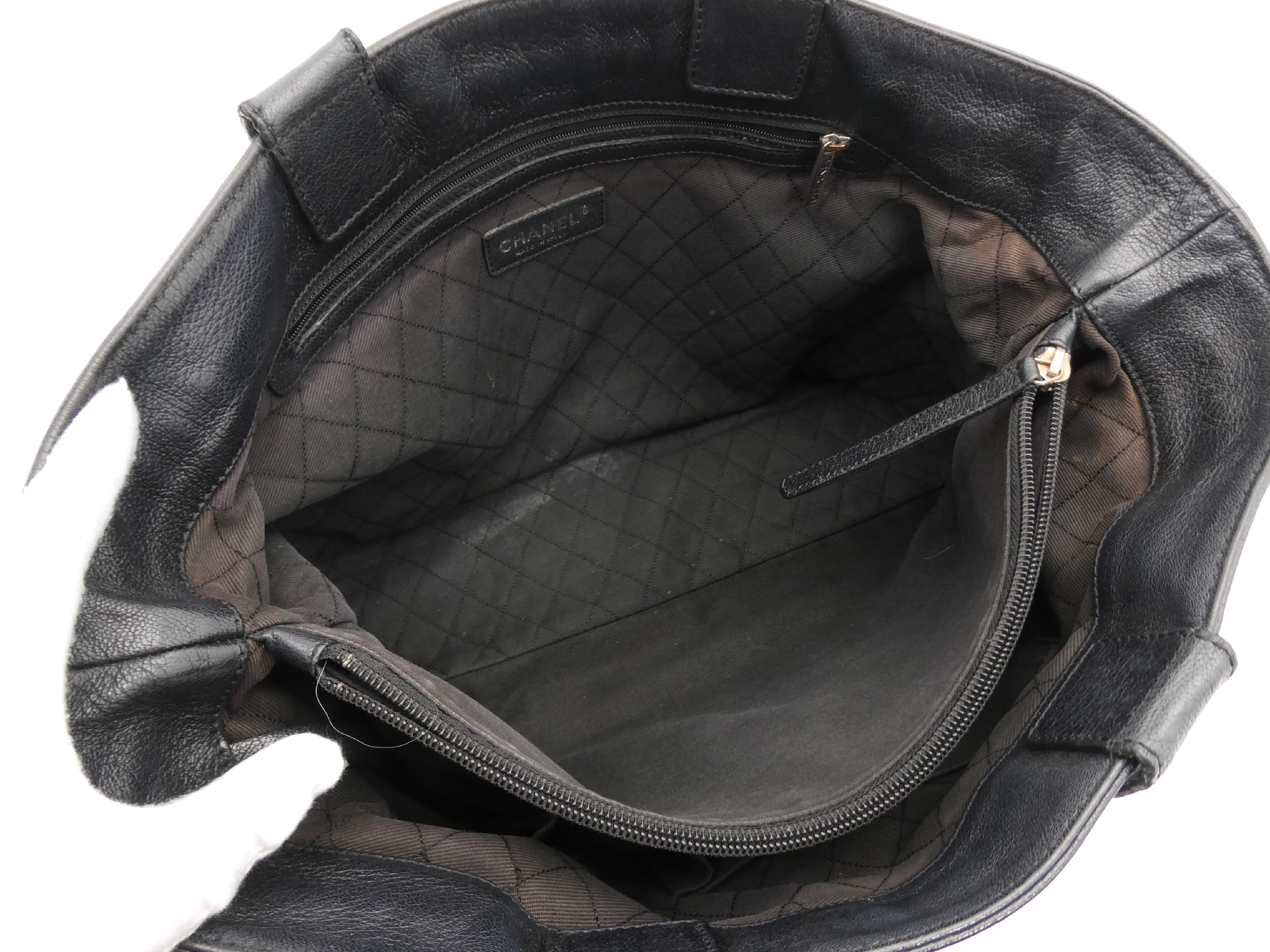 Large Coco Mark Perforated Matelassé Leather Tote Bag — view 7