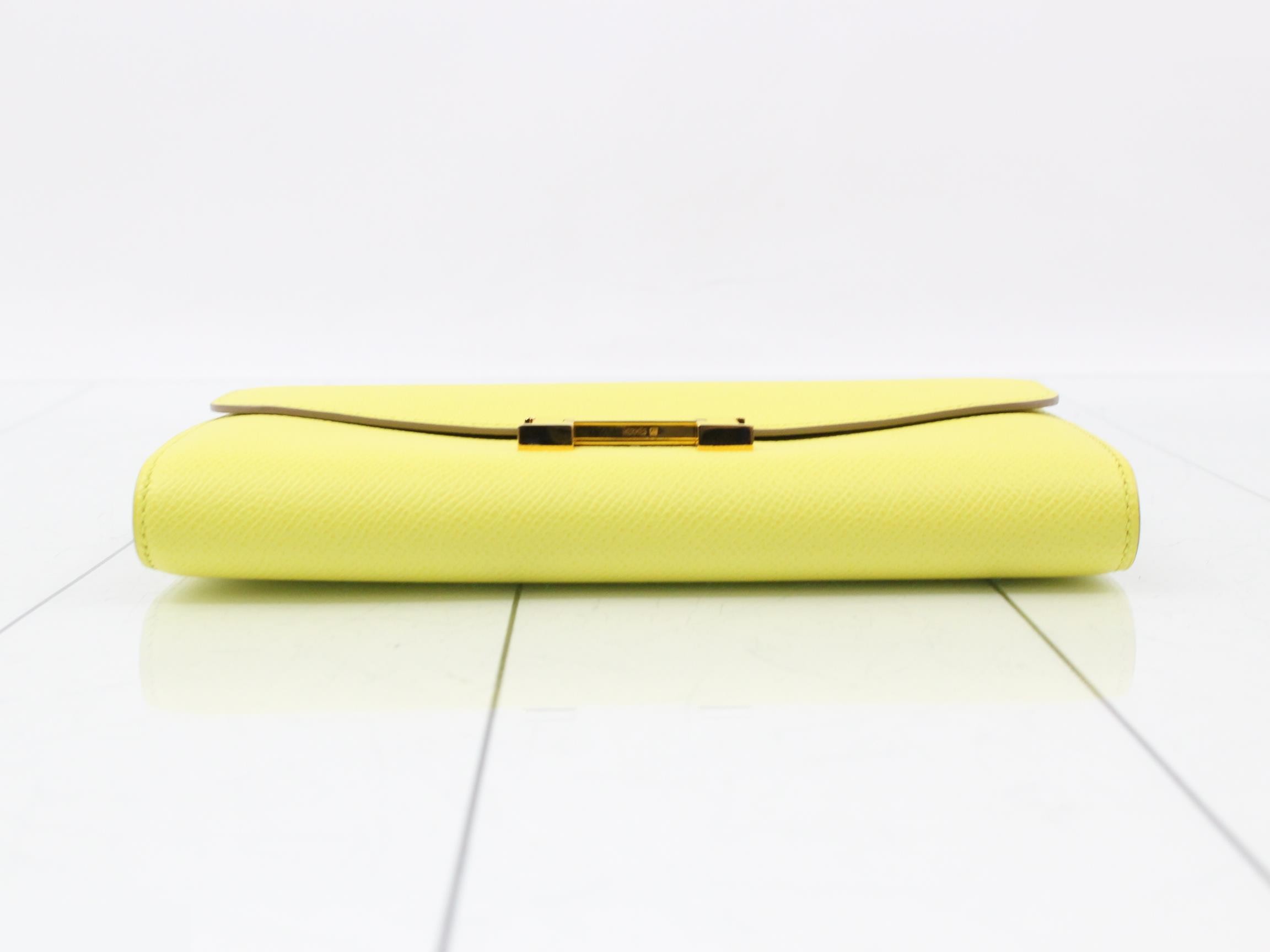 Constance Long Leather Bi-fold Long Wallet with T Stamp — view 3