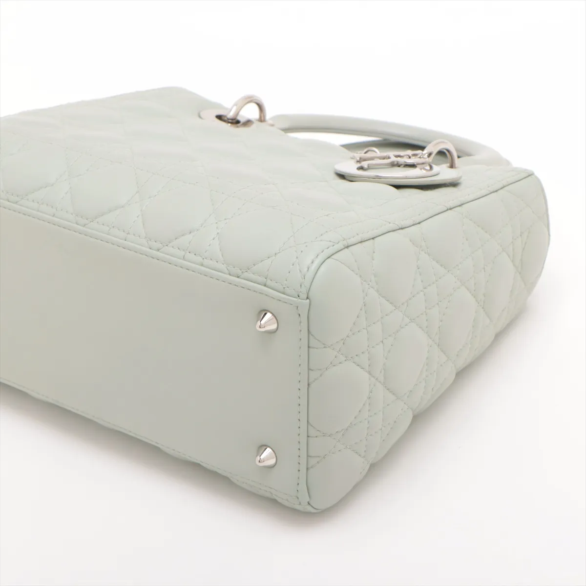 Lady Dior Cannage Leather 2WAY Handbag Green — view 3