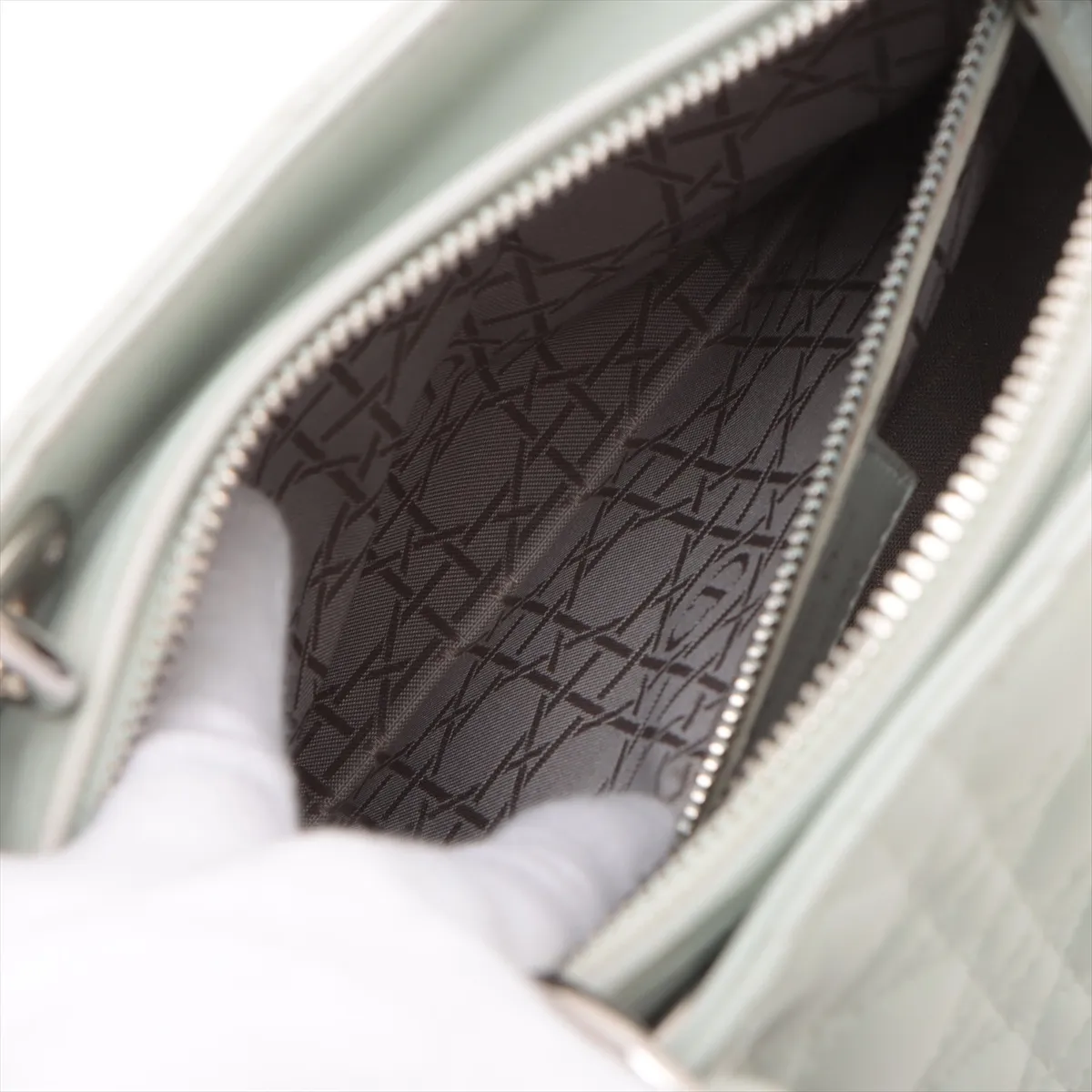 Lady Dior Cannage Leather 2WAY Handbag Green — view 9