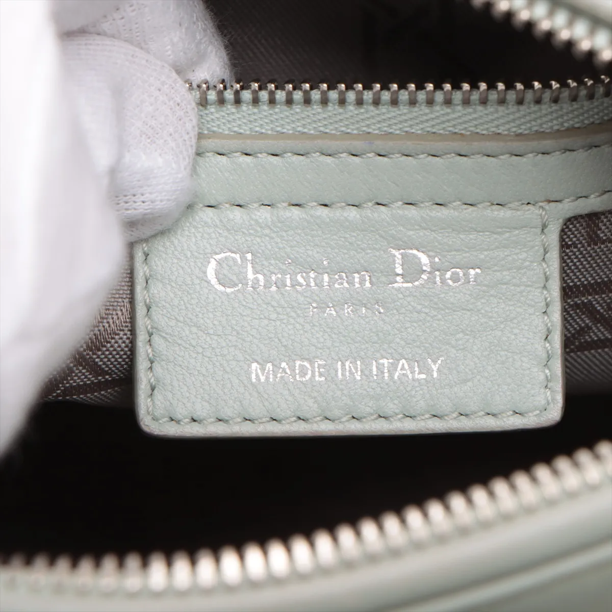 Lady Dior Cannage Leather 2WAY Handbag Green — view 10