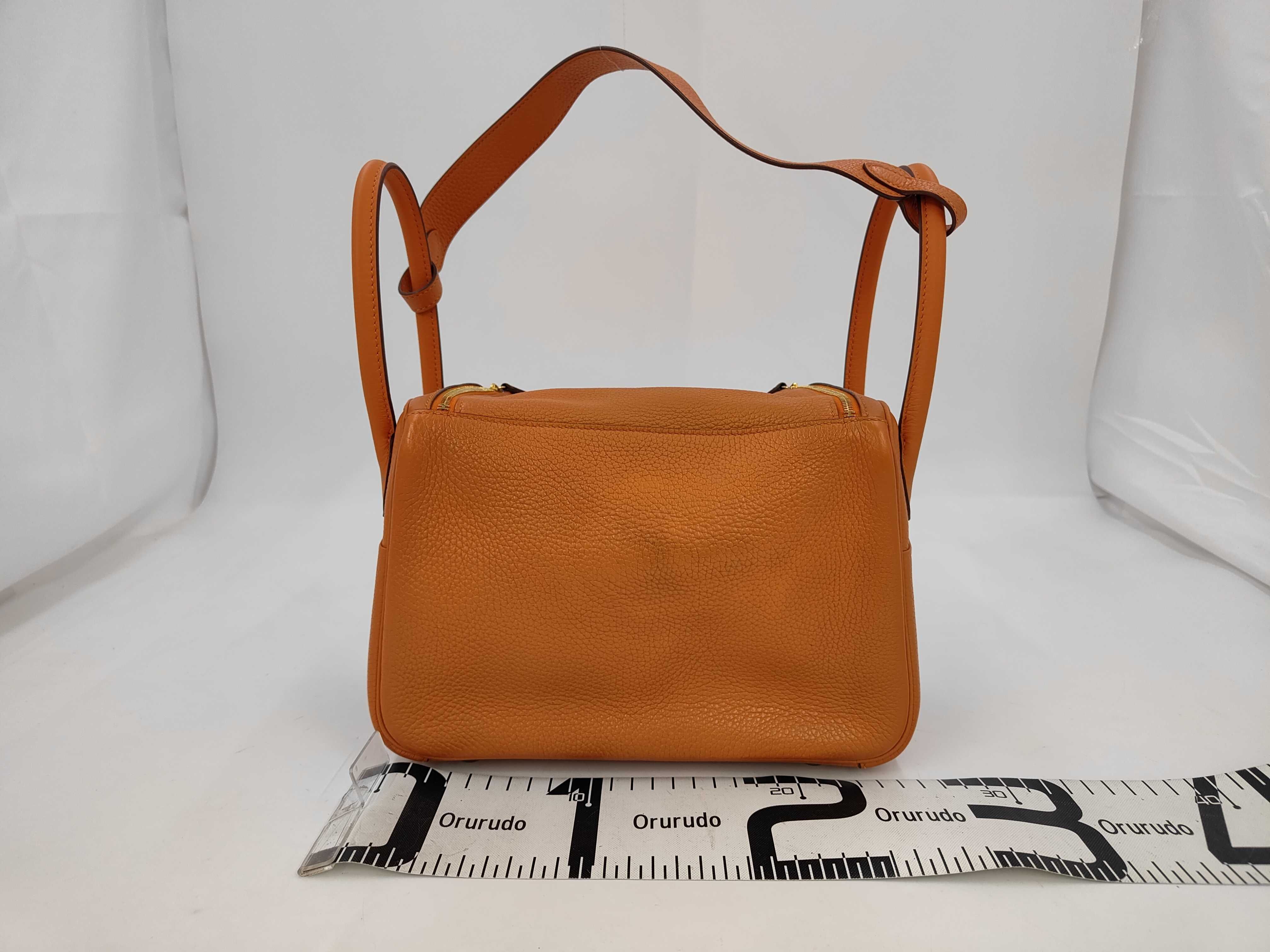 Lindy 26 Taurillon Clemence Orange 2-way Handbag with X Stamp — view 2