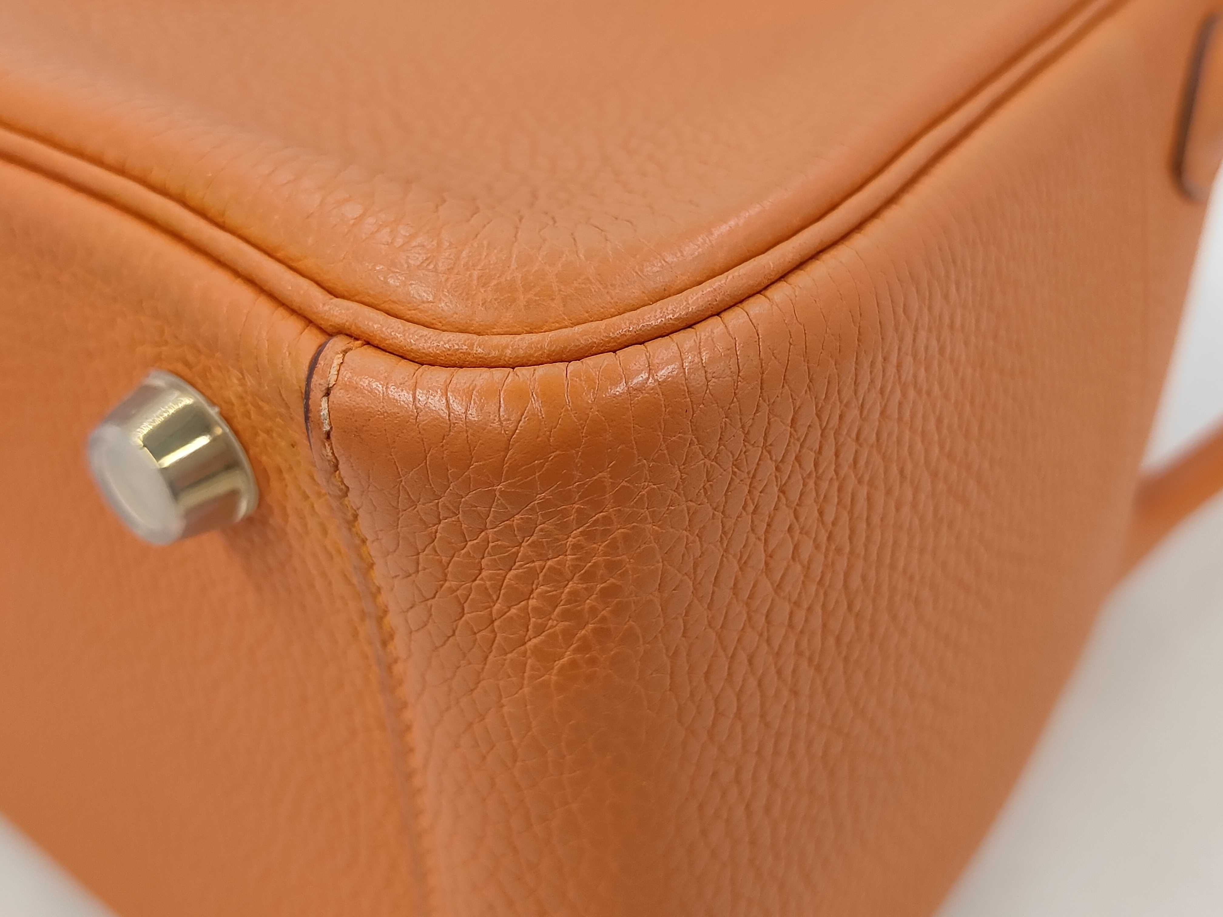 Lindy 26 Taurillon Clemence Orange 2-way Handbag with X Stamp — view 3