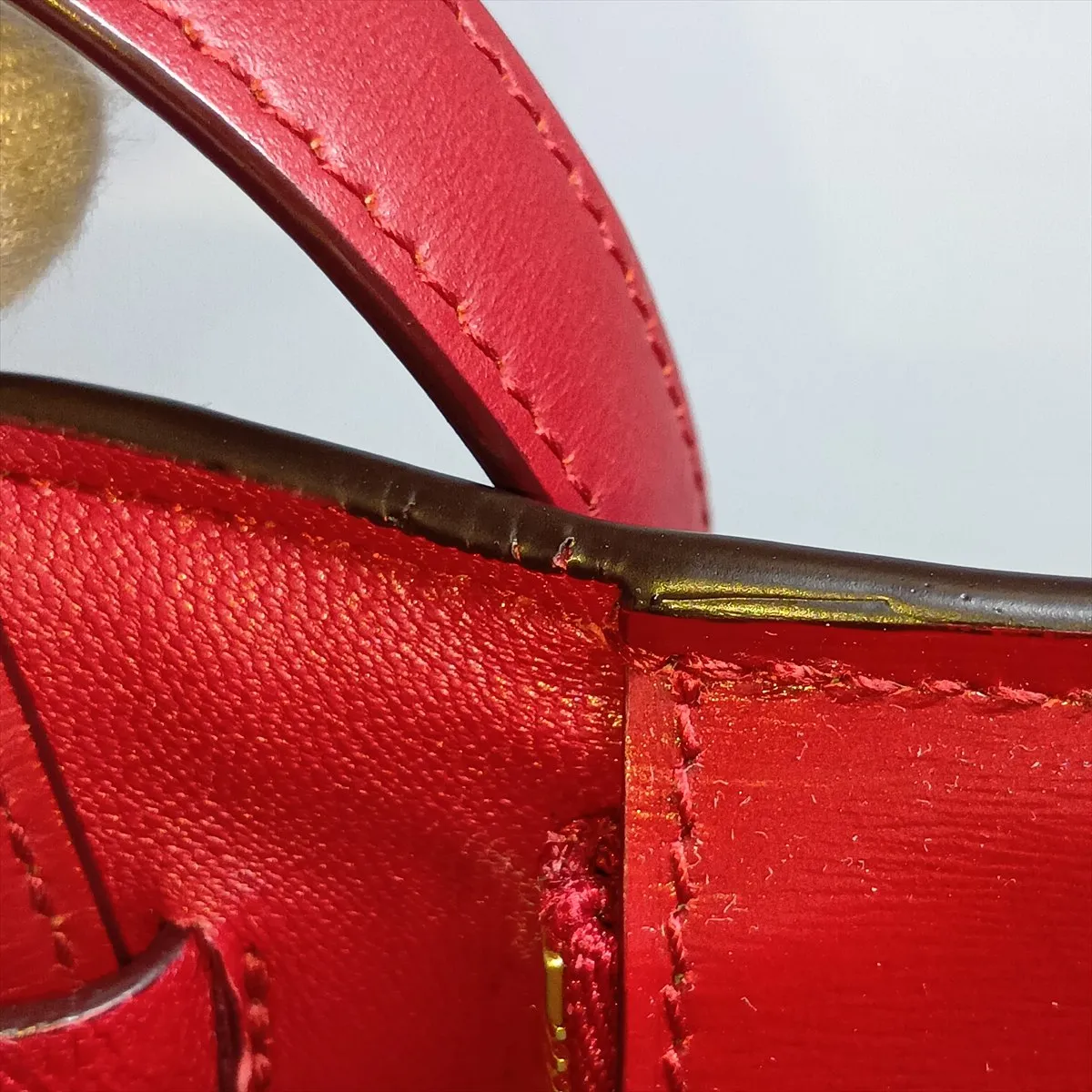 Classic Box Leather Shoulder Bag, Red — view 12