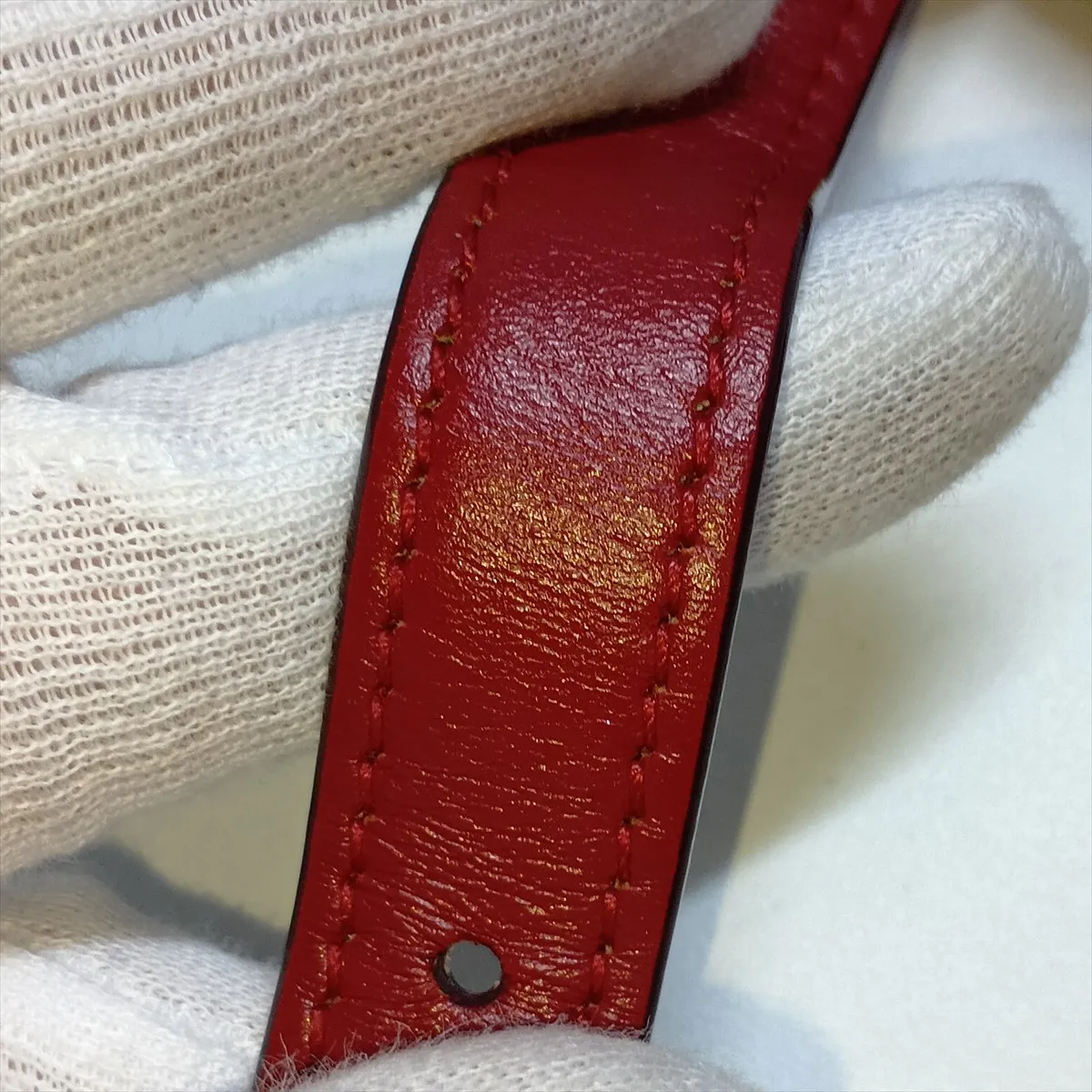 Classic Box Leather Shoulder Bag, Red — view 13