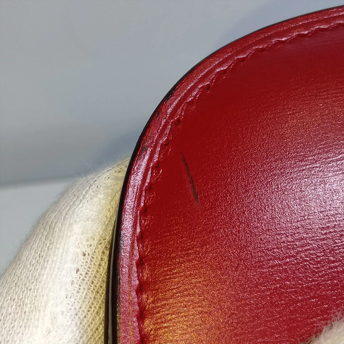 Classic Box Leather Shoulder Bag, Red — view 14