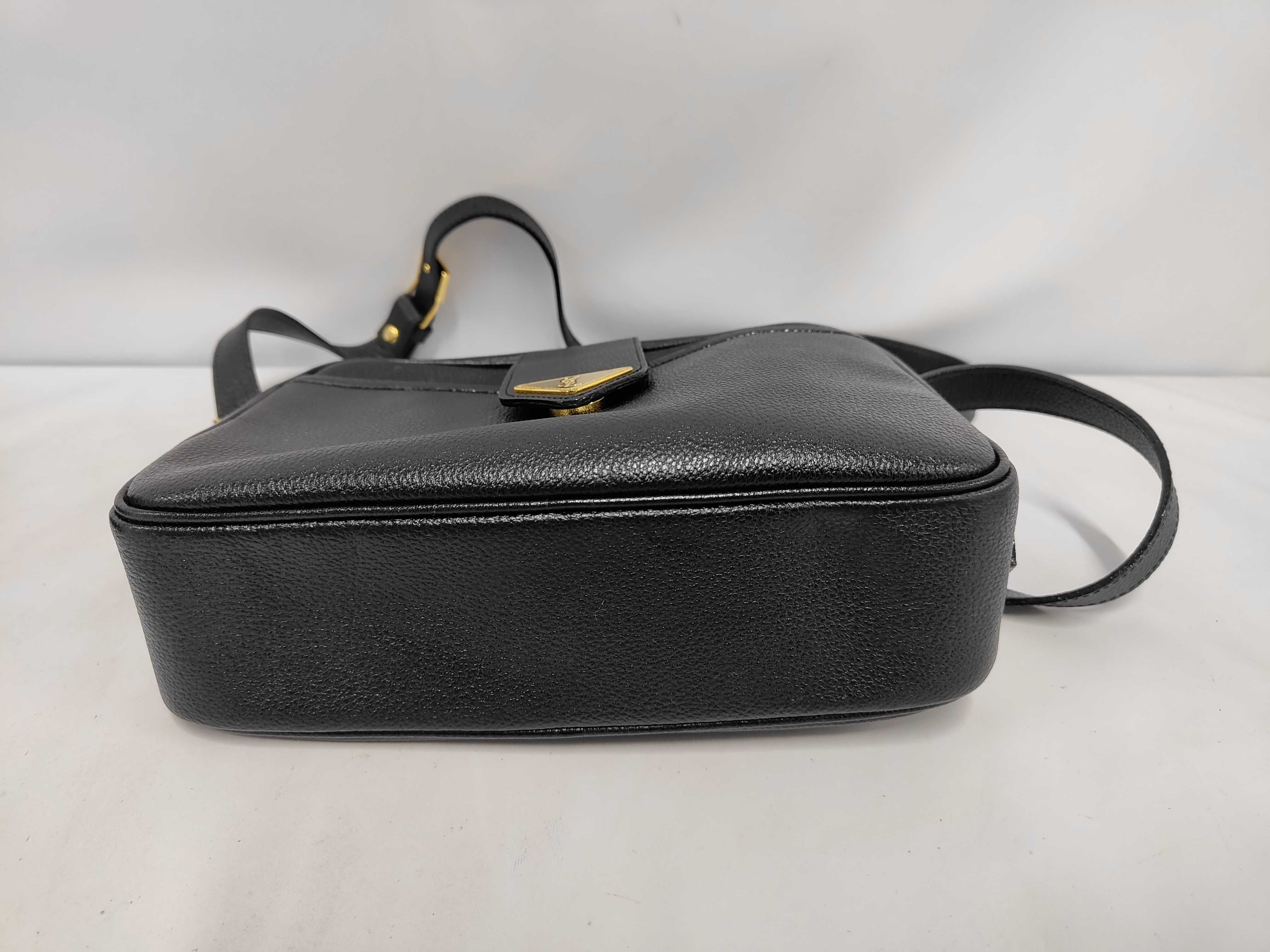 Leather Black Logo Plate Shoulder Bag — view 3