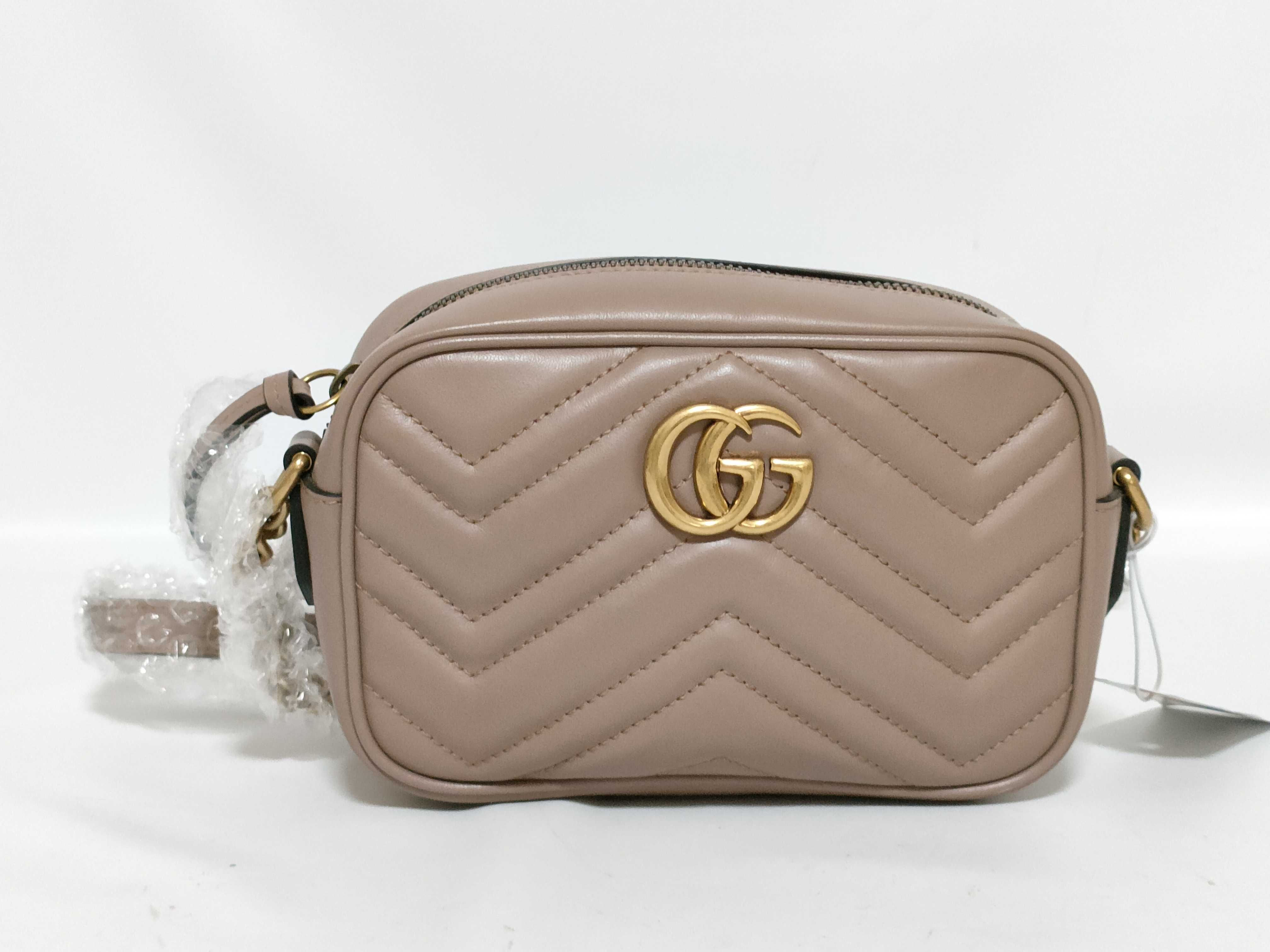 GG QT-GG Marmont Mini Camera Bag in dusty pink matelass leather shoulder bag