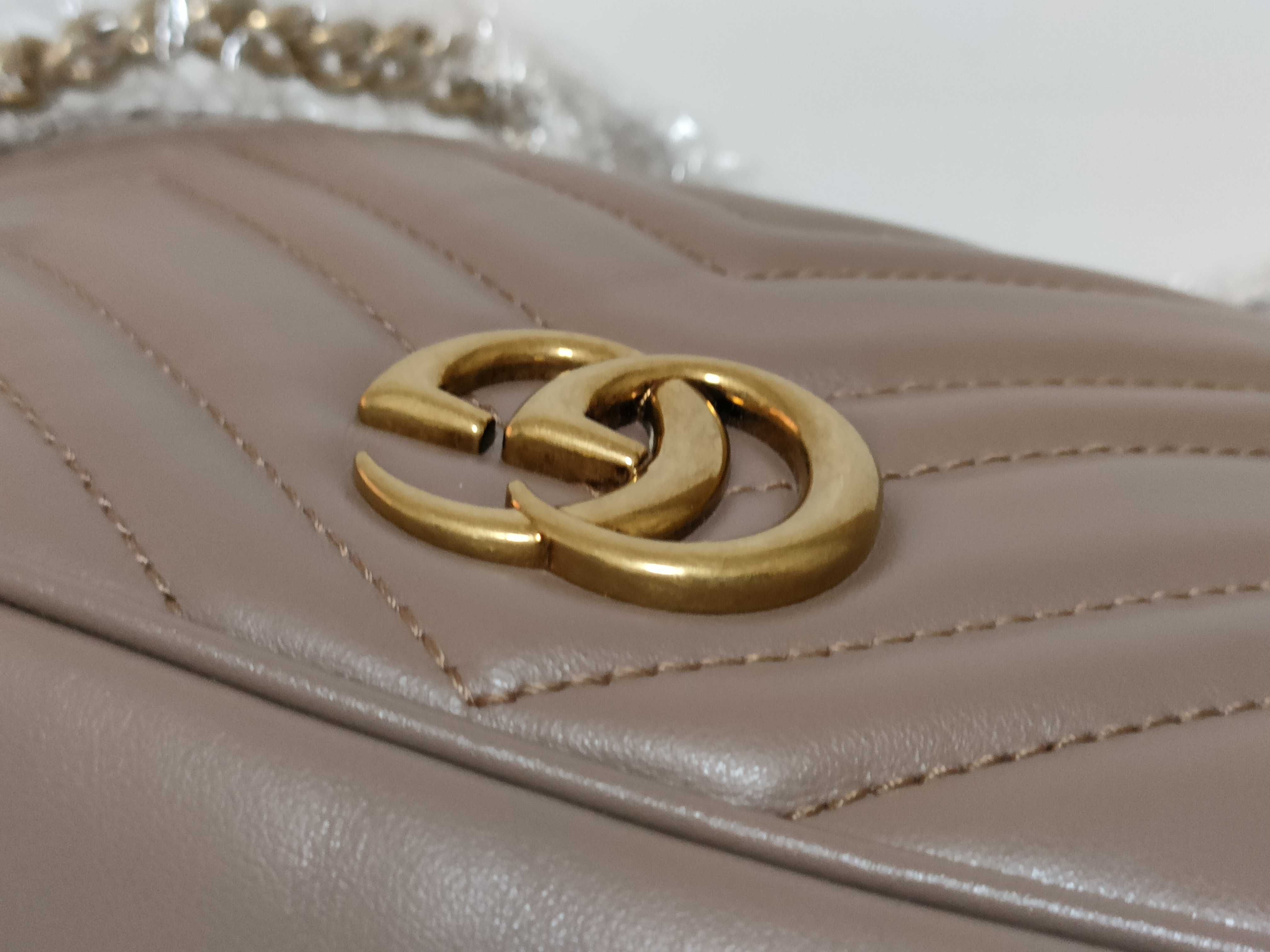 GG QT-GG Marmont Mini Camera Bag in dusty pink matelass leather shoulder bag — view 13