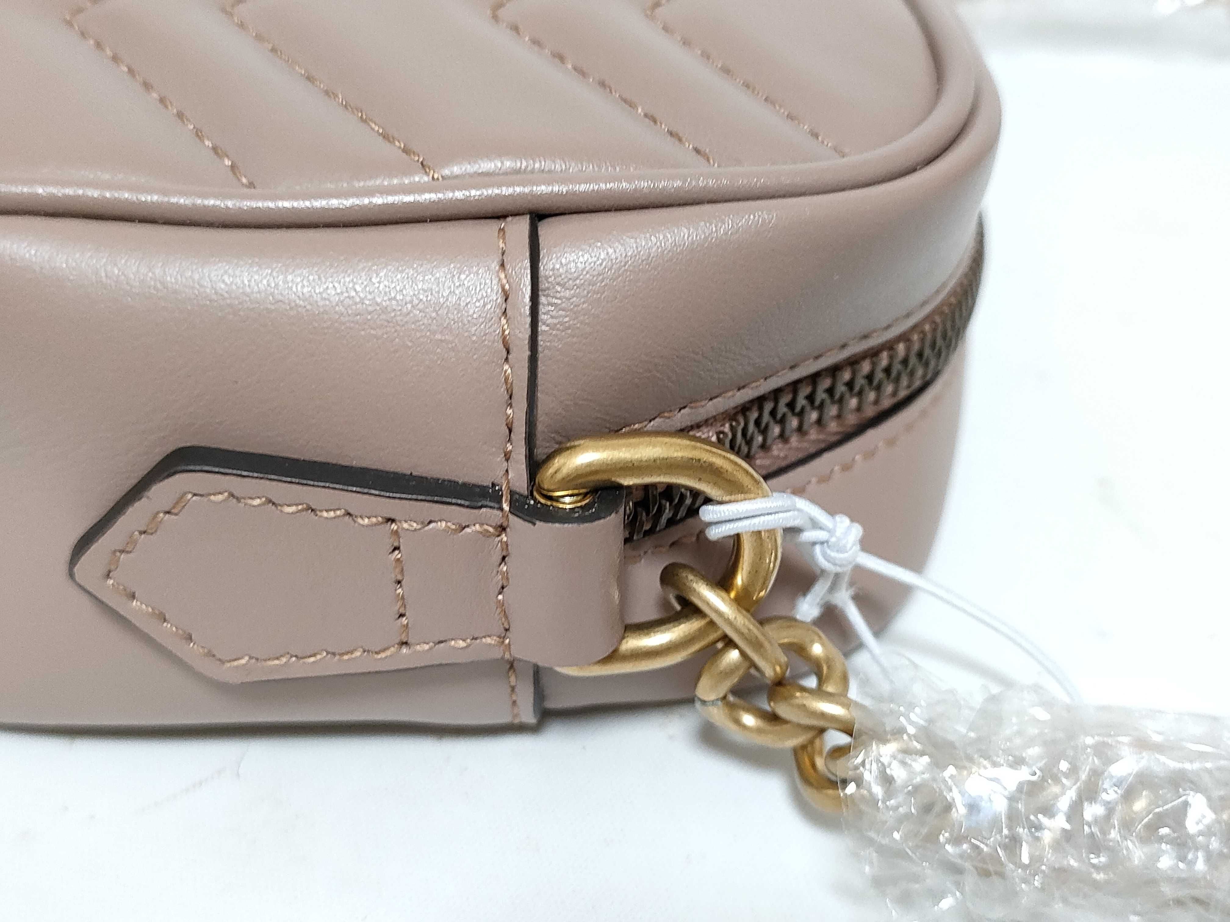 GG QT-GG Marmont Mini Camera Bag in dusty pink matelass leather shoulder bag — view 5