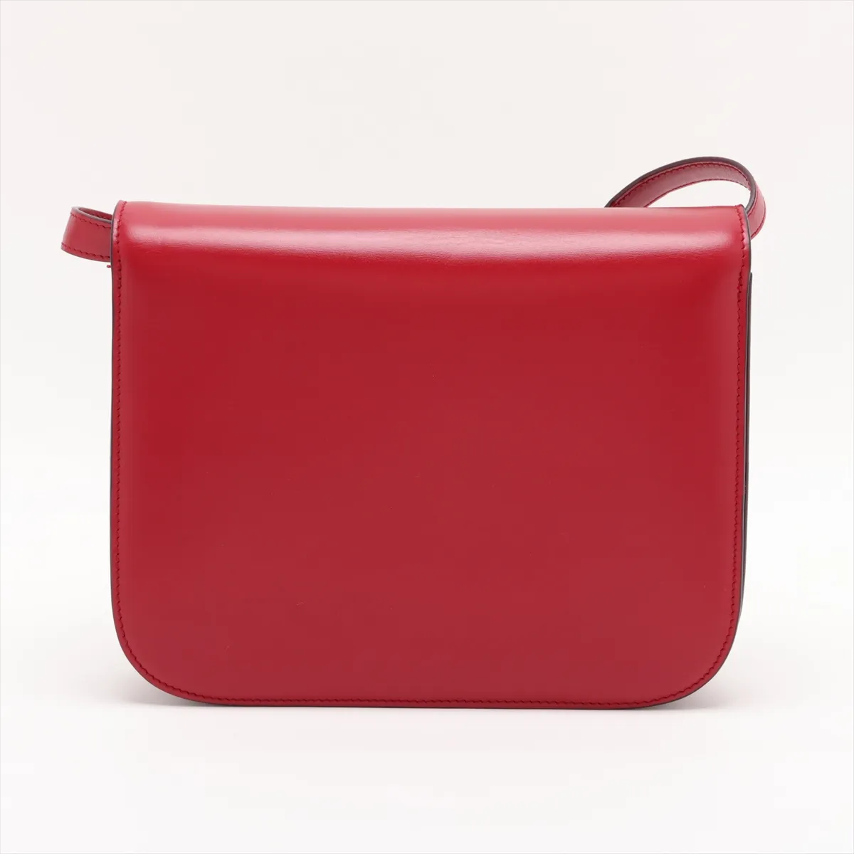Classic Box Leather Shoulder Bag, Red — view 2