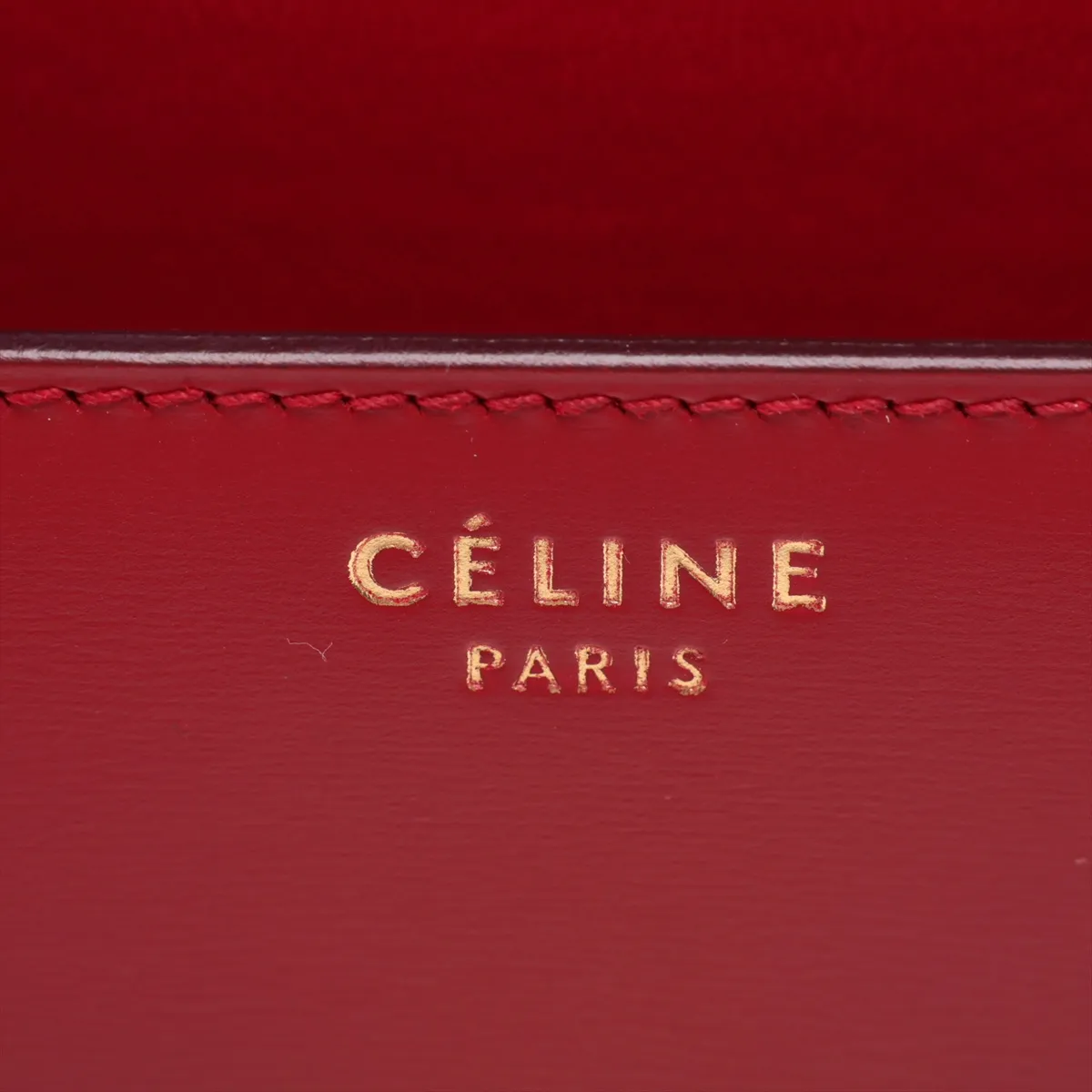 Classic Box Leather Shoulder Bag, Red — view 11