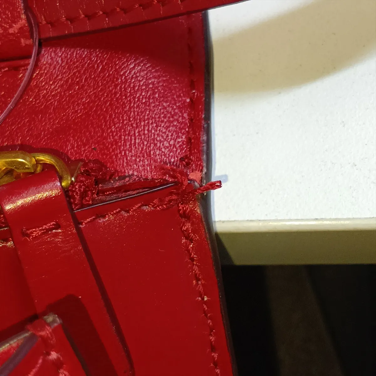 Classic Box Leather Shoulder Bag, Red — view 12