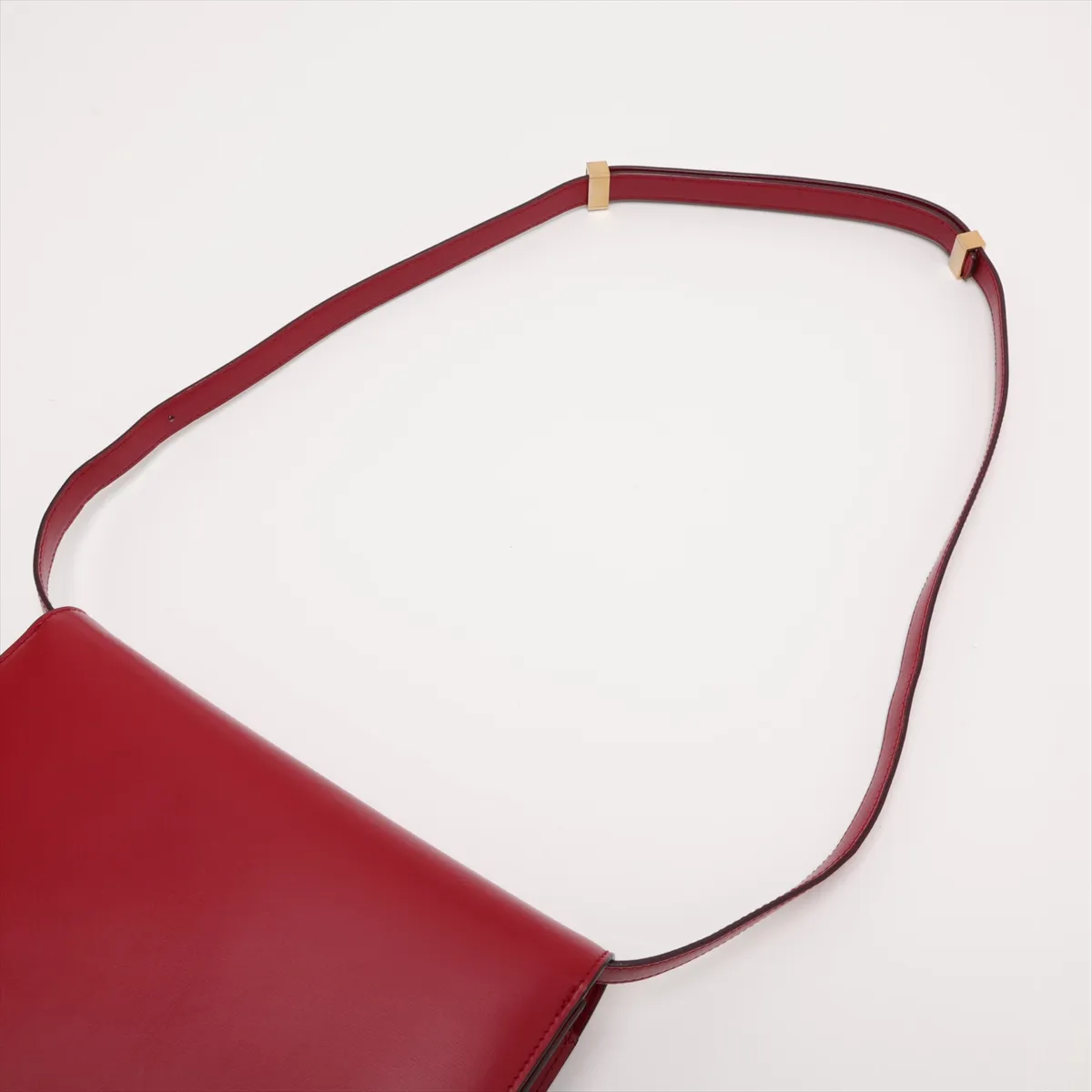 Classic Box Leather Shoulder Bag, Red — view 5