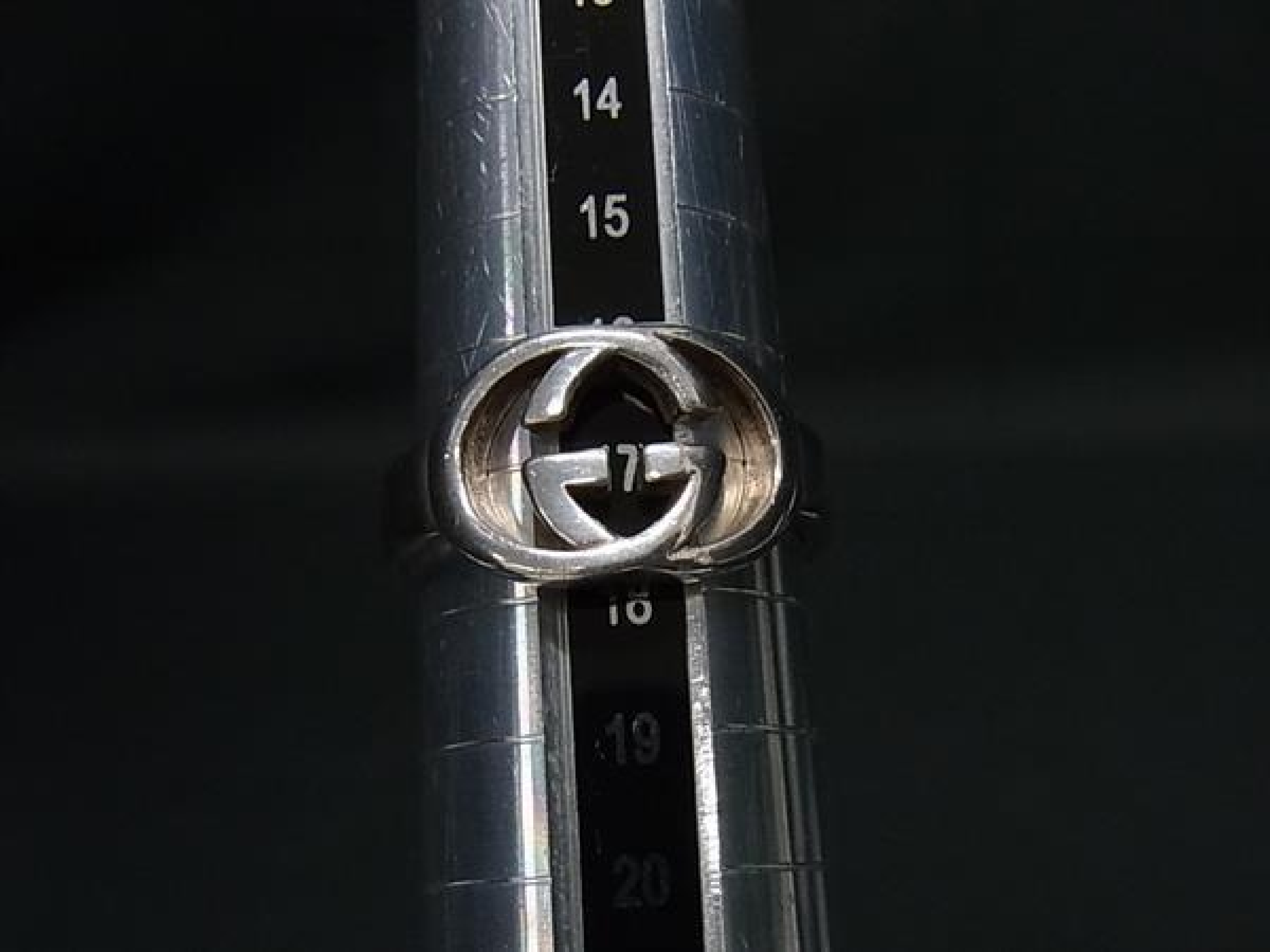 Interlocking G SV925 Ring, Finger Ring, Size 18 (approx. US size 17), Women's/Men's, Silver Tone, FY4112 Ring — view 3