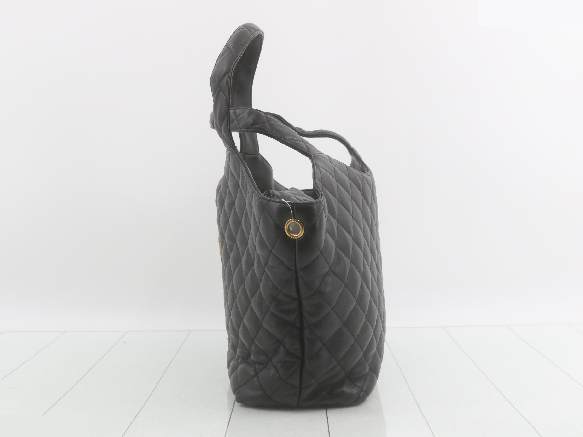 Lambskin Leather Large Tote Bag with Pouch — view 3