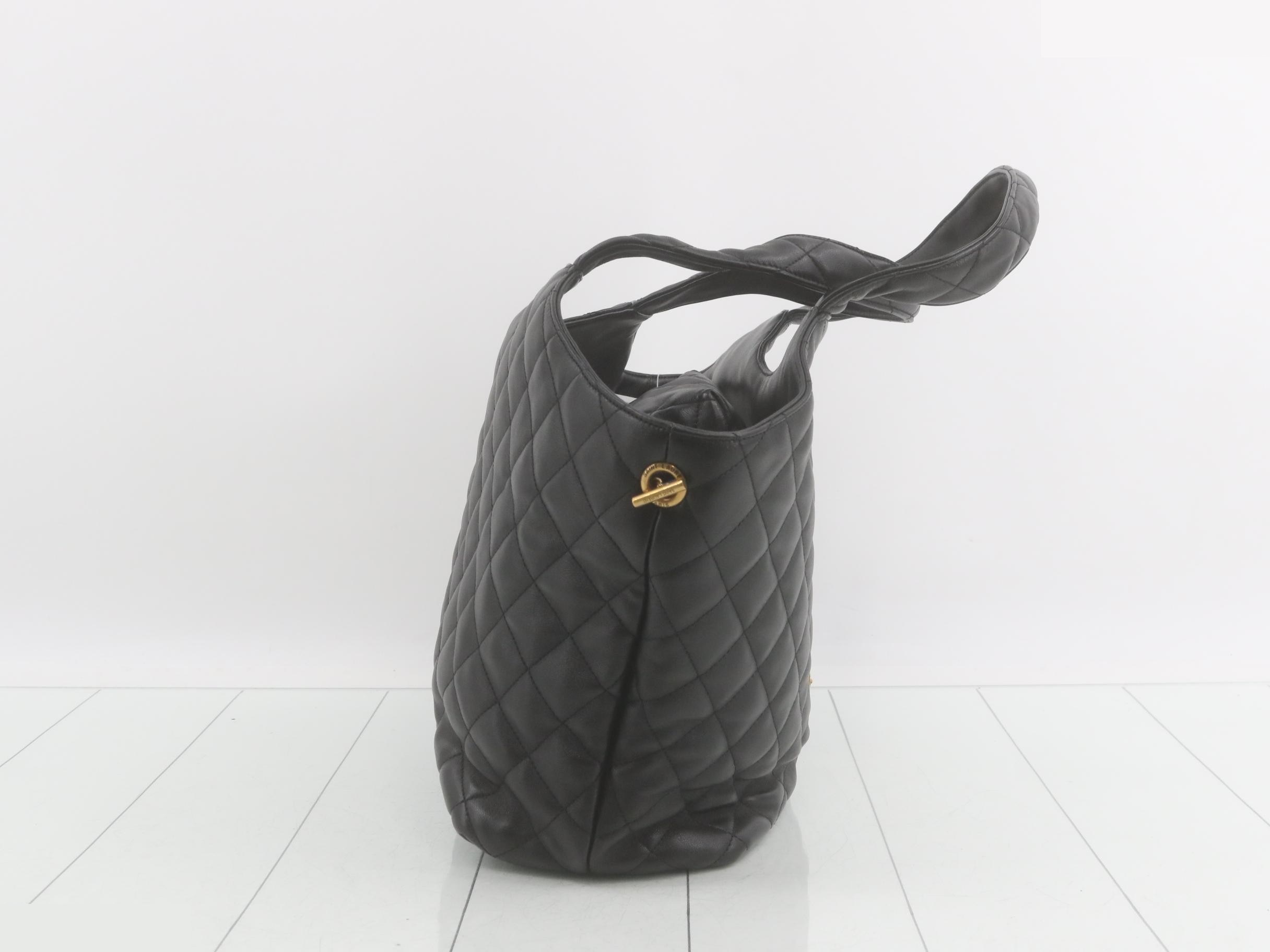 Lambskin Leather Large Tote Bag with Pouch — view 4