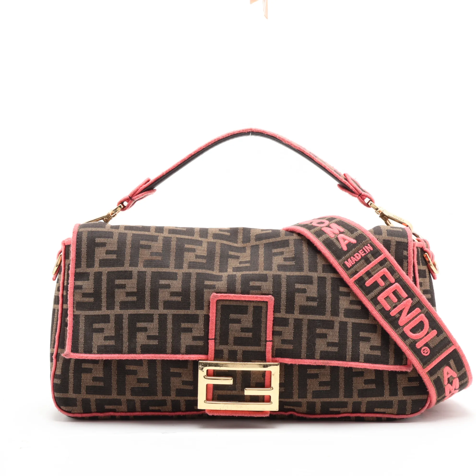 Zucca Mamma Bucket 8BR771 Canvas 2-Way Shoulder Bag Brown