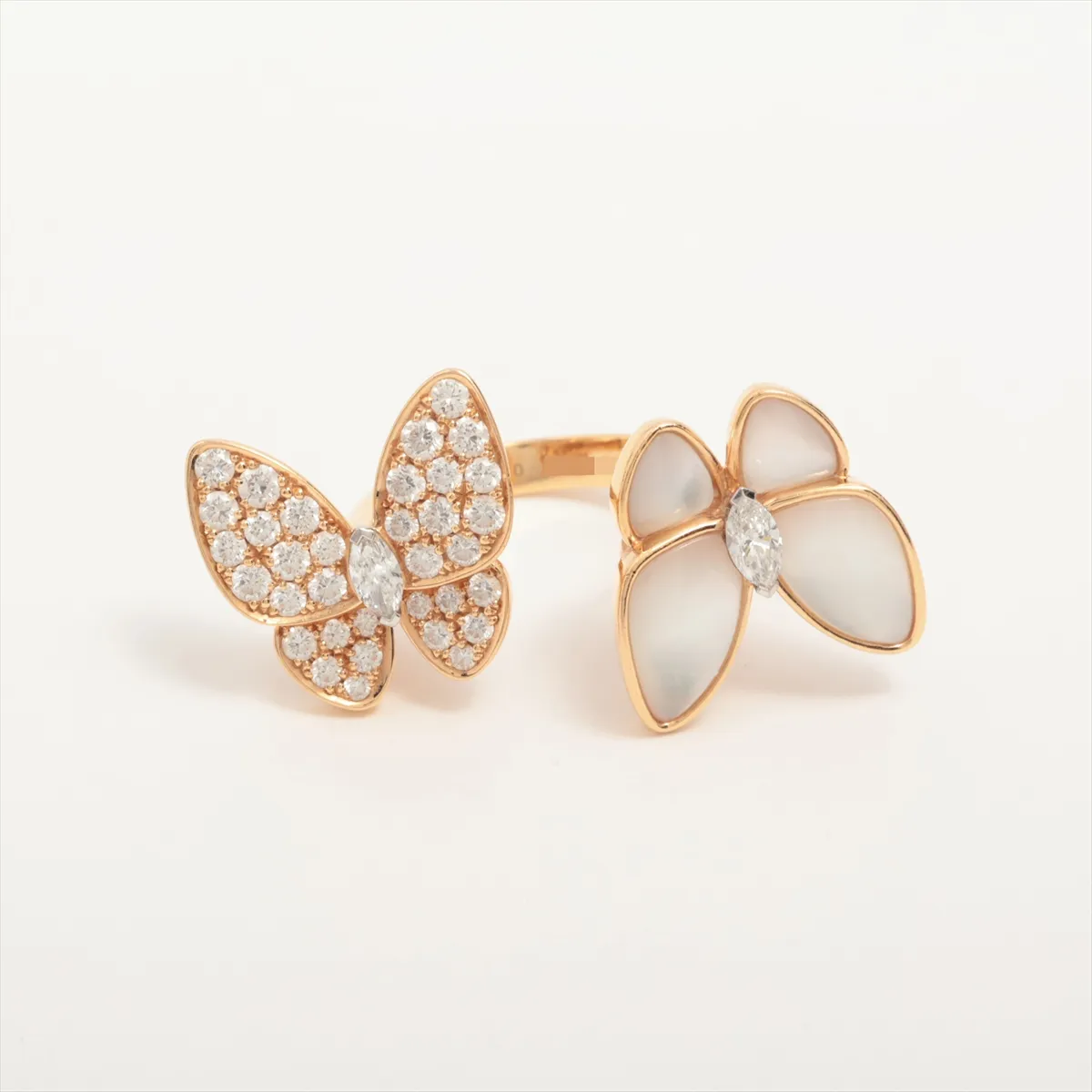 de Papillon Entre Les Door Shell Diamond Ring 750(PG×WG) 7.7g 48 JE393010 Shell