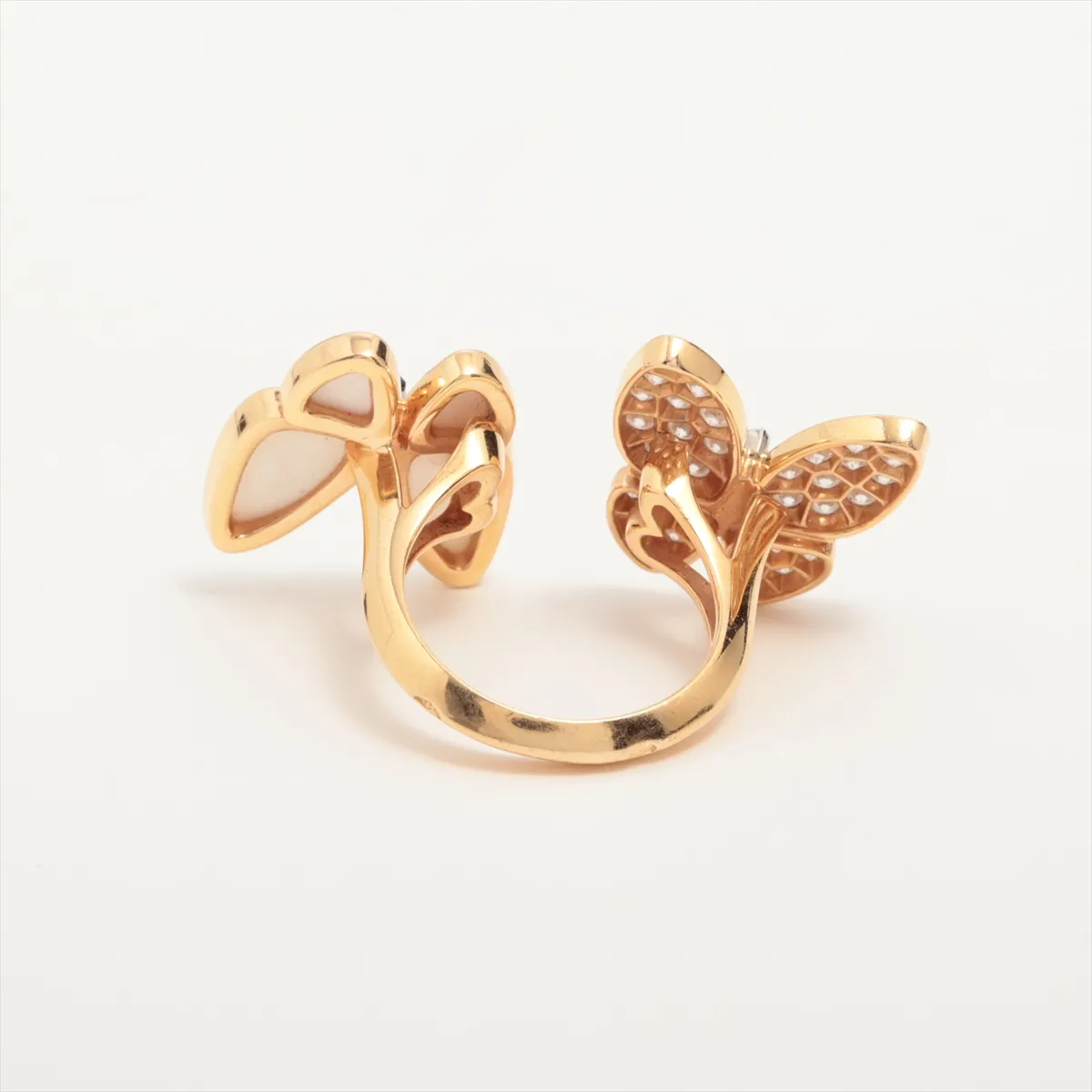 de Papillon Entre Les Door Shell Diamond Ring 750(PG×WG) 7.7g 48 JE393010 Shell — view 2
