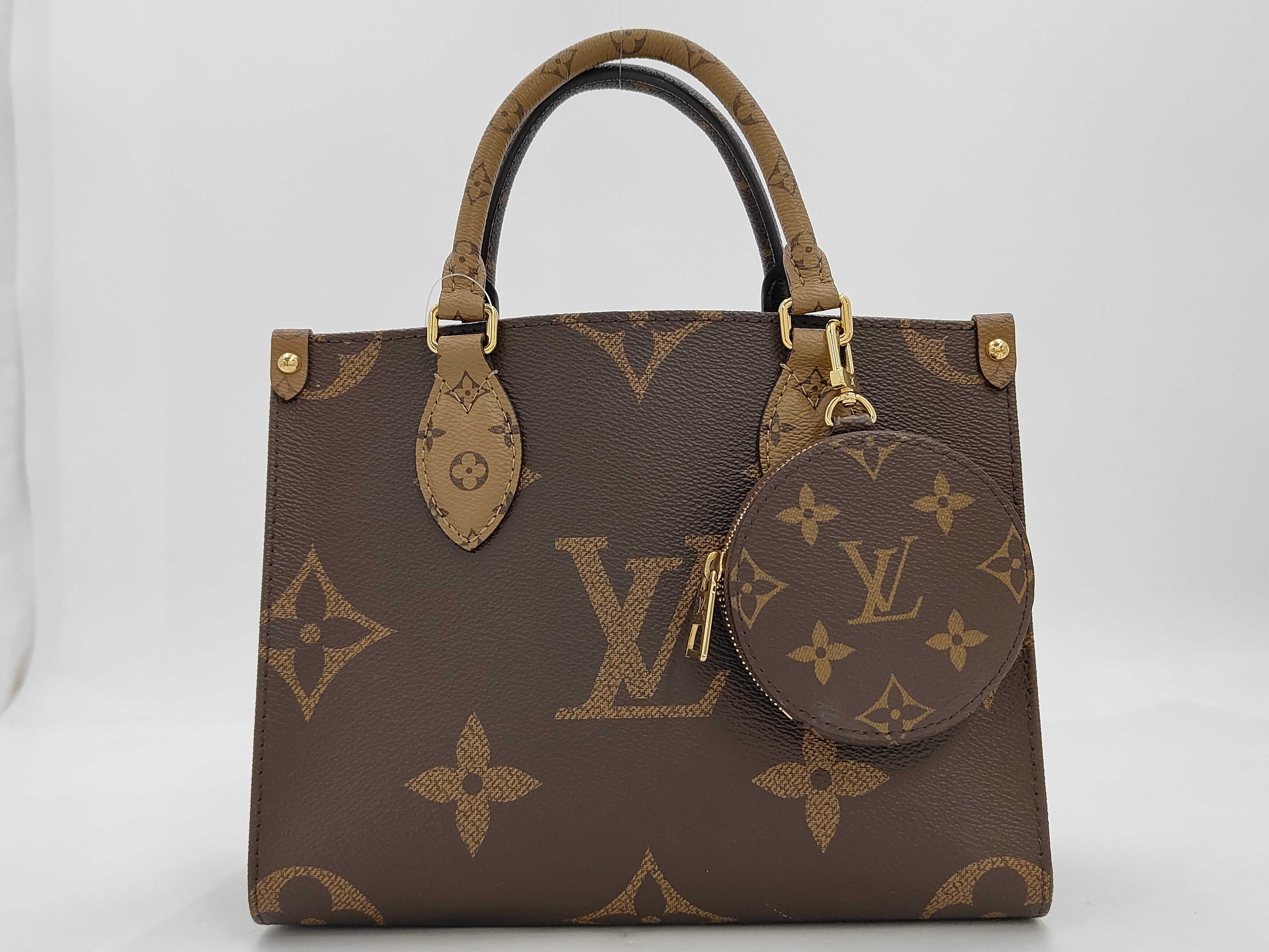 Monogram Giant Reverse OnTheGo PM M46373 Brown RFID Handbag