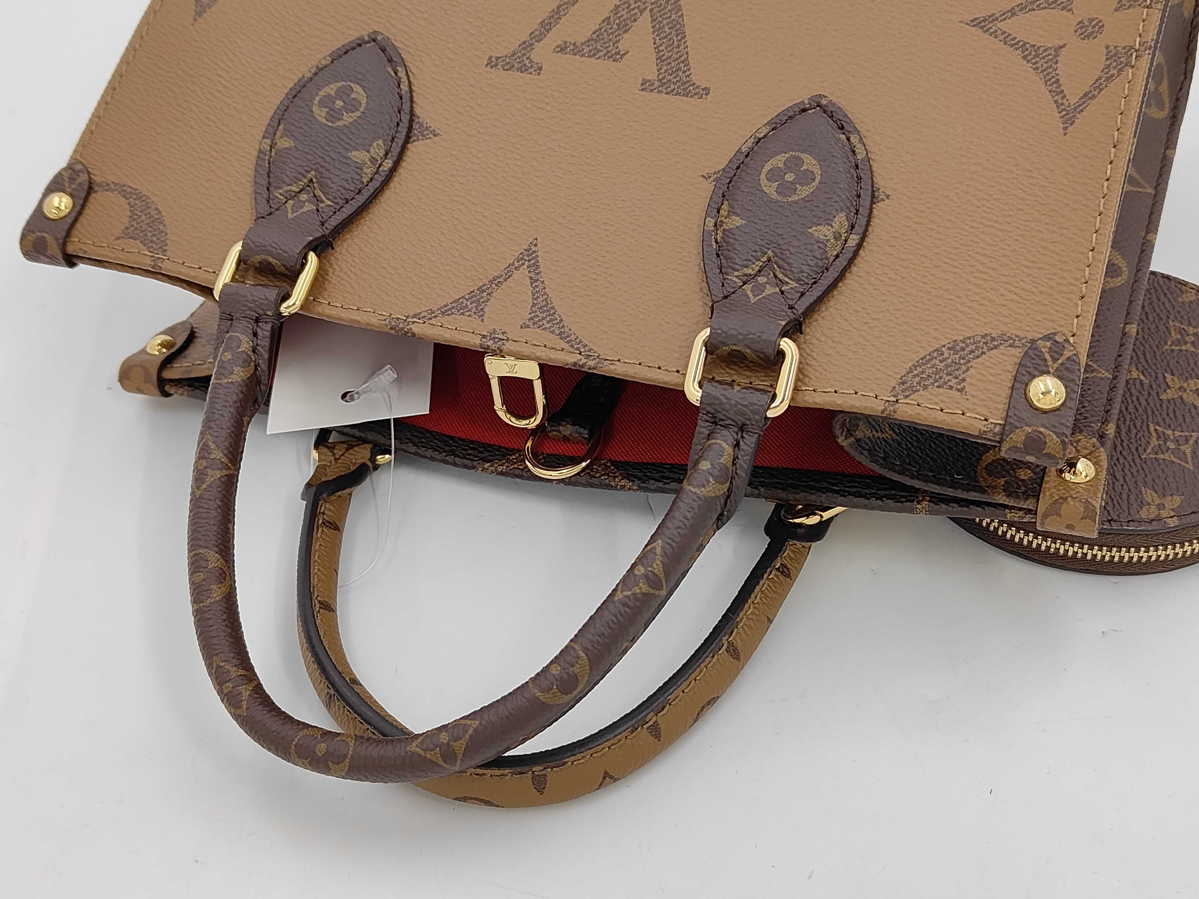 Monogram Giant Reverse OnTheGo PM M46373 Brown RFID Handbag — view 3