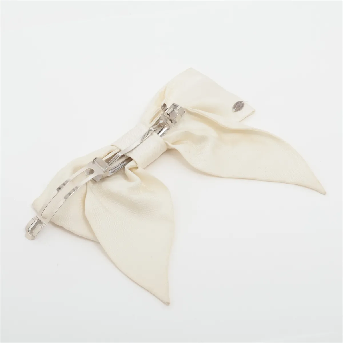 Coco Mark Ribbon 24P Barrette Fabric x Metal White — view 3