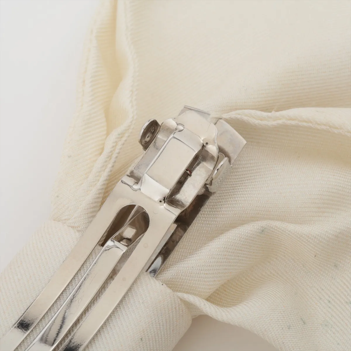 Coco Mark Ribbon 24P Barrette Fabric x Metal White — view 4