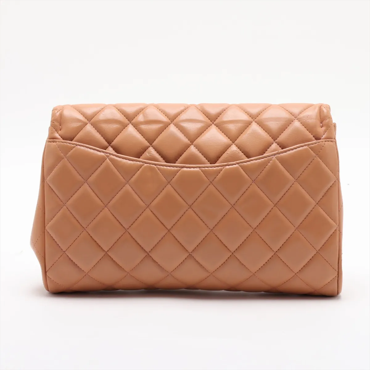 Matelassé Leather Chain Shoulder Bag, Brown with Gold Hardware, Item No. 16243189 (Serial Number 16) — view 2