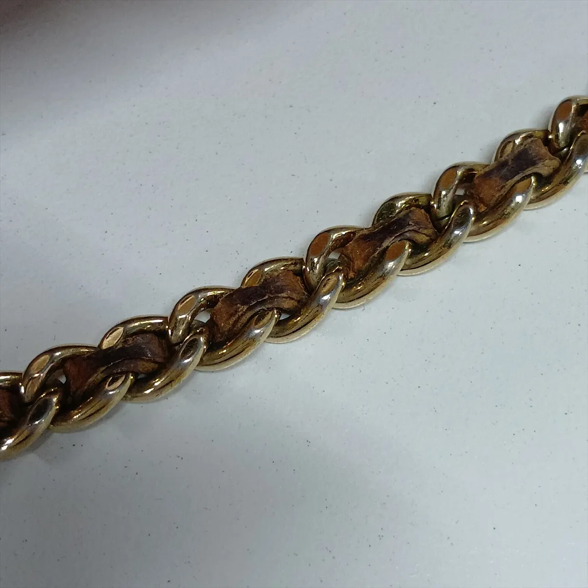 Matelassé Leather Chain Shoulder Bag, Brown with Gold Hardware, Item No. 16243189 (Serial Number 16) — view 12