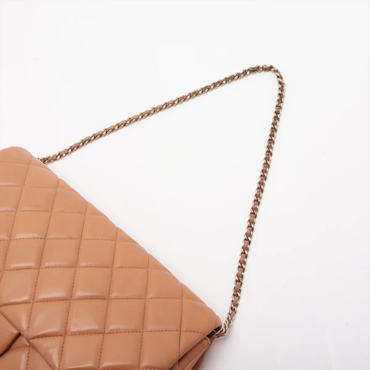 Matelassé Leather Chain Shoulder Bag, Brown with Gold Hardware, Item No. 16243189 (Serial Number 16) — view 5