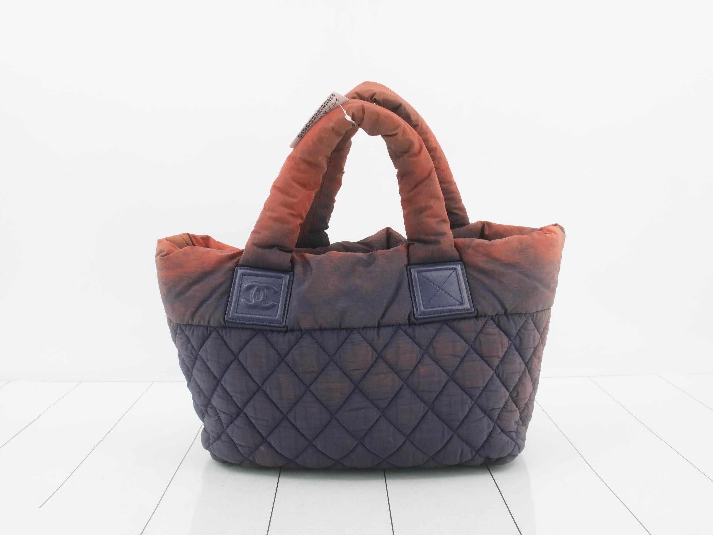 Coco Cocoon Tote Bag, Nylon, Orange x Blue — view 2