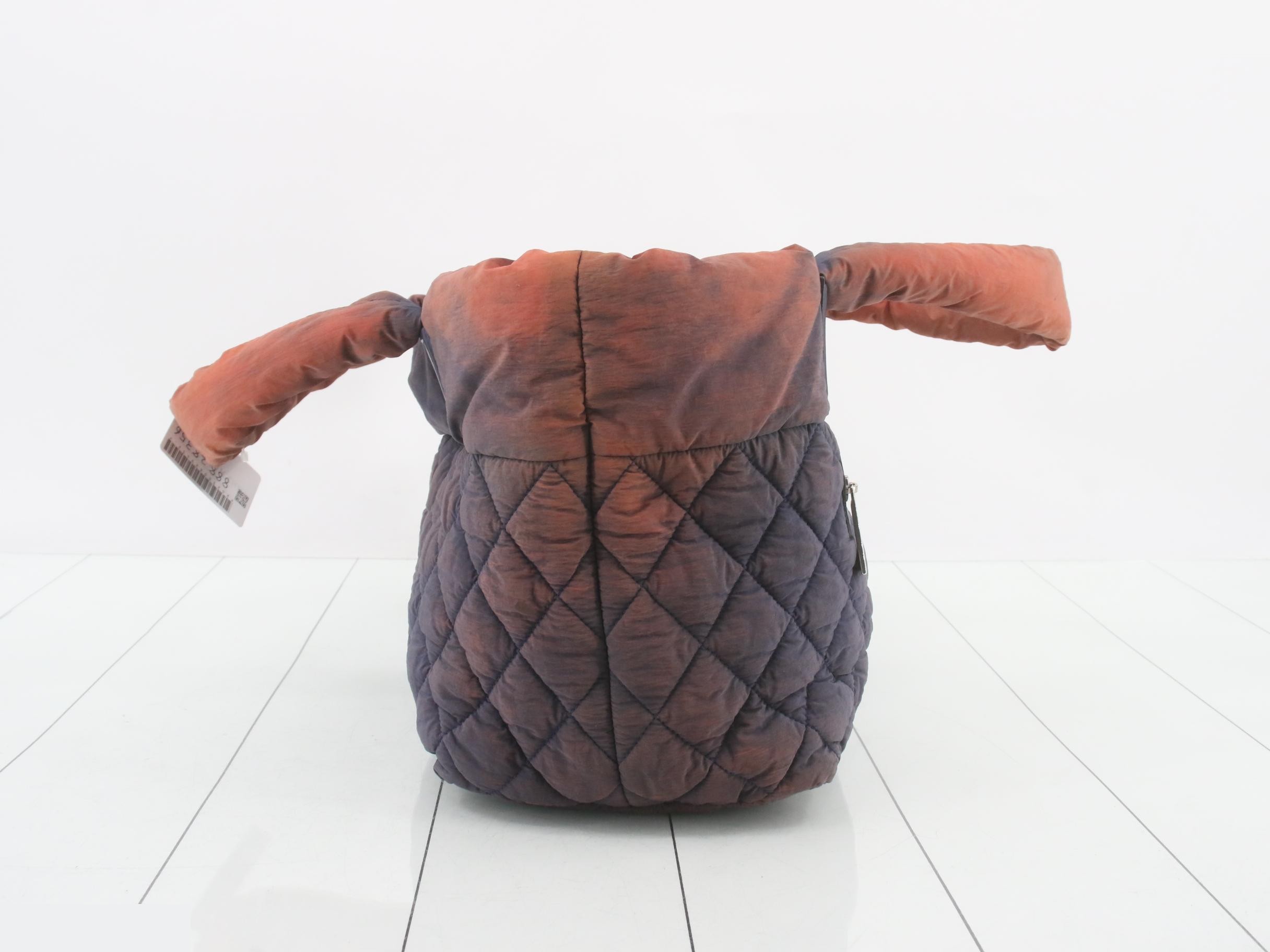 Coco Cocoon Tote Bag, Nylon, Orange x Blue — view 4