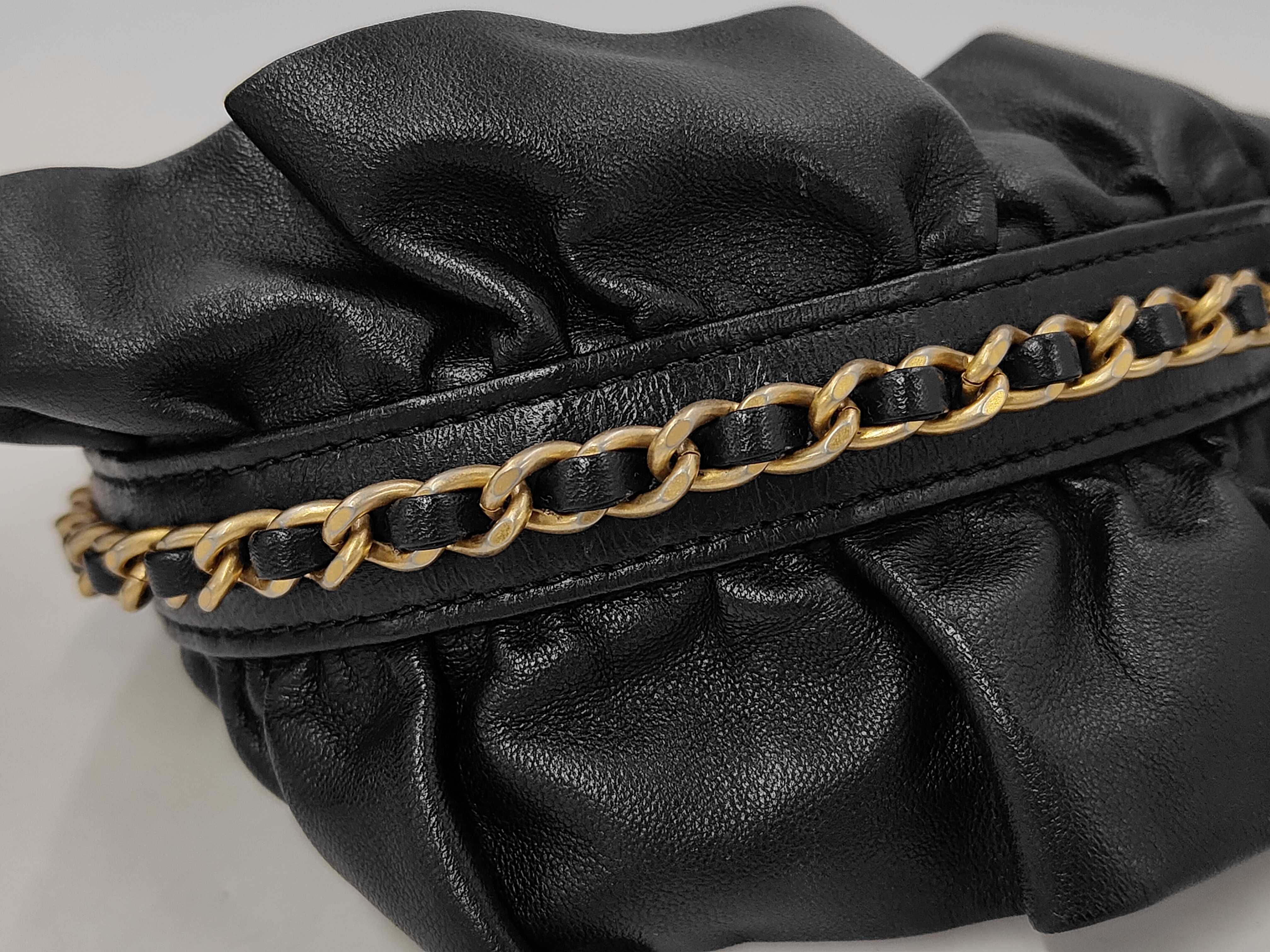 Matelassé Mini Flap Bag, Black with Gold Hardware, Shoulder Bag — view 4