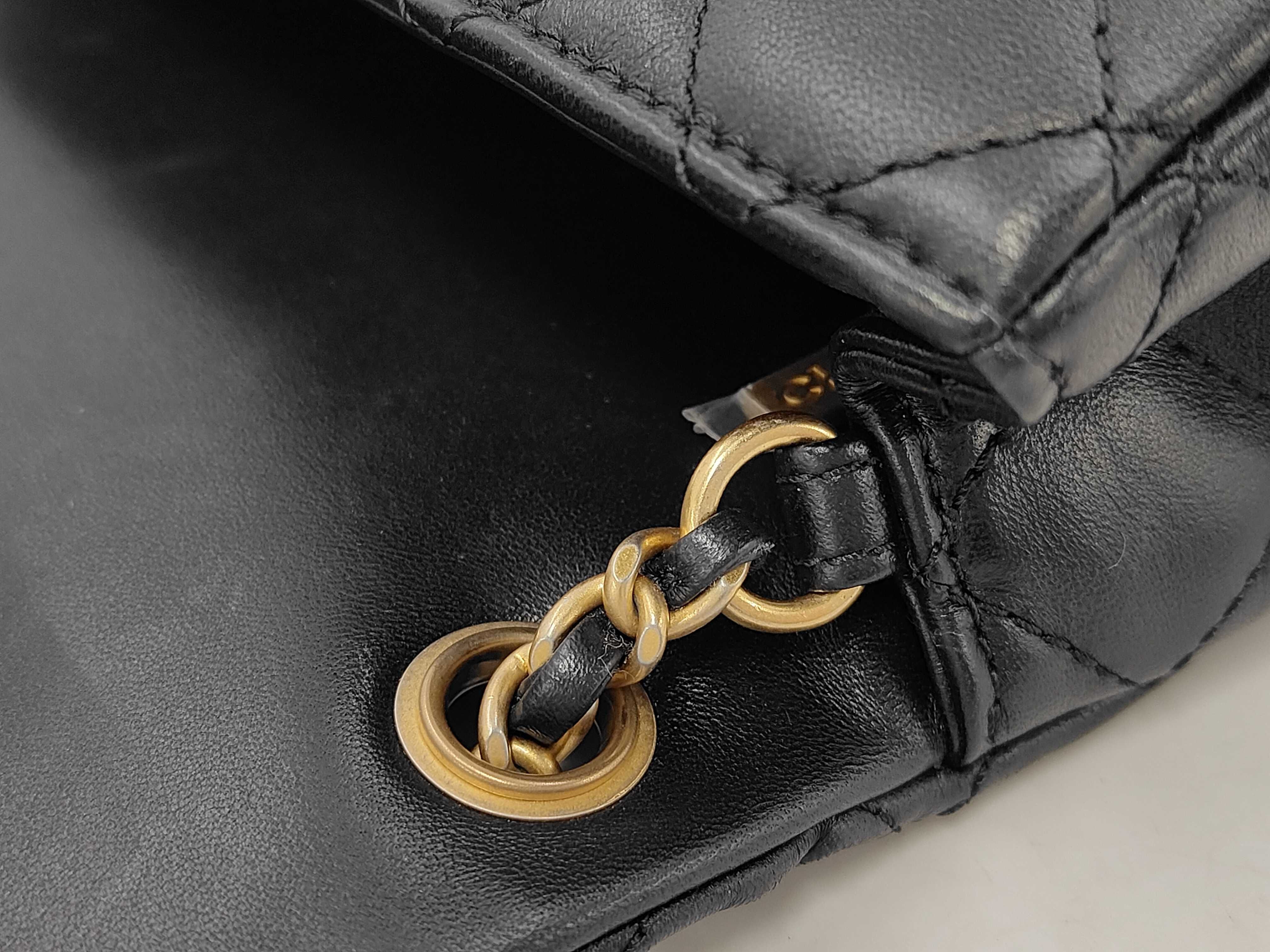 Matelassé Mini Flap Bag, Black with Gold Hardware, Shoulder Bag — view 5