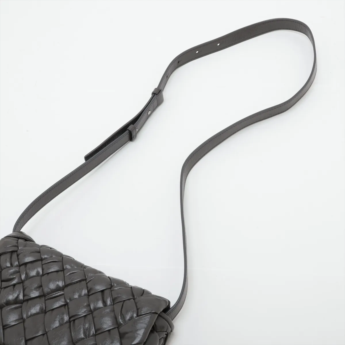Rumple Messenger Leather Shoulder Bag, Gray — view 5