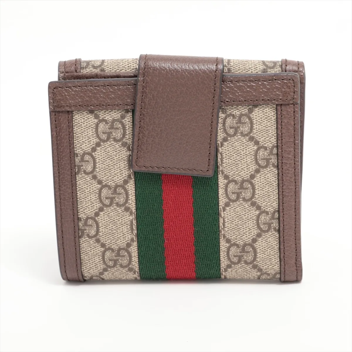 GG Supreme 523173 PVC x Leather Compact Wallet Brown — view 2