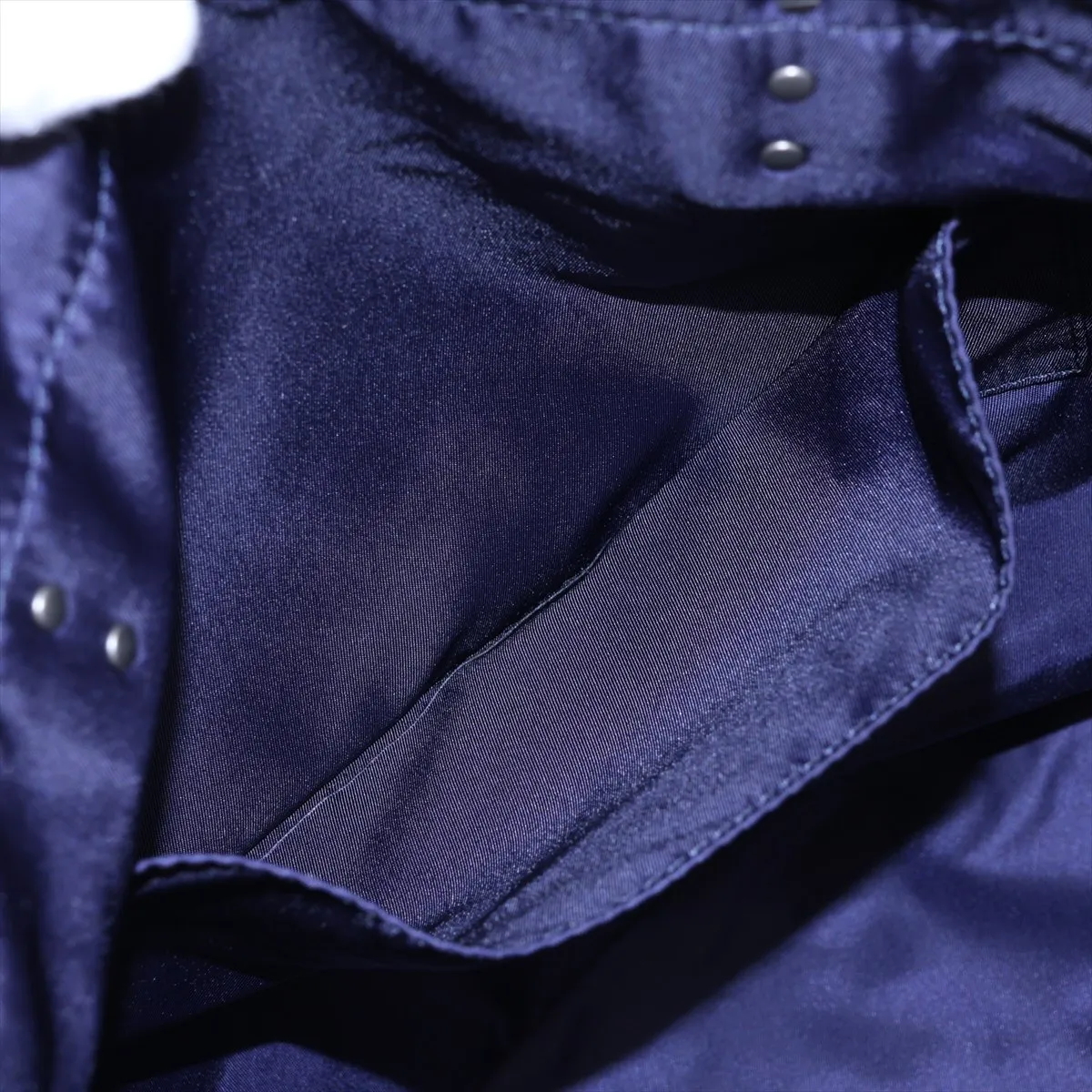 Rockstud Nylon x Leather Tote Bag, Black x Navy — view 8