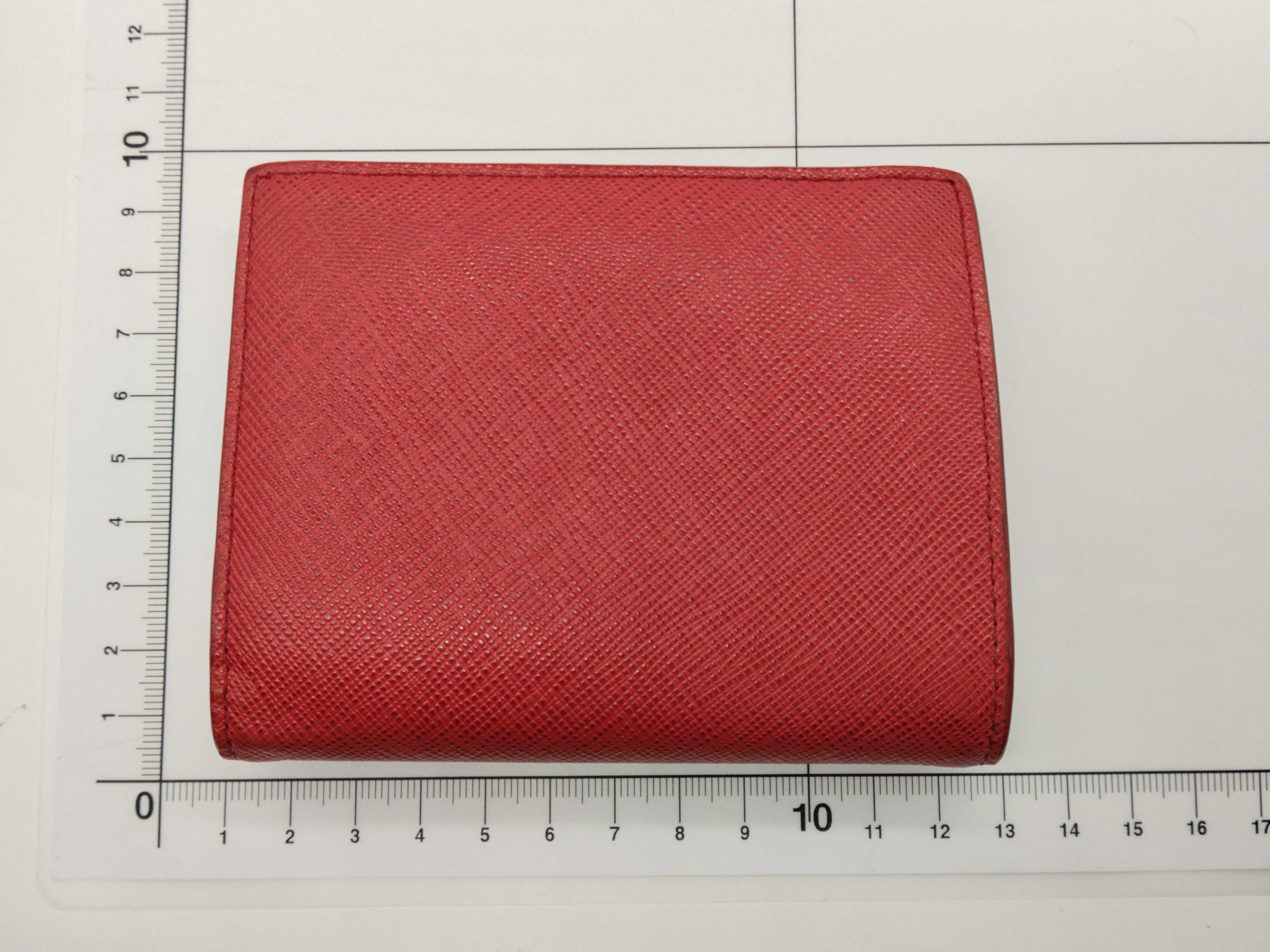 Saffiano Leather Bifold Wallet Red — view 2