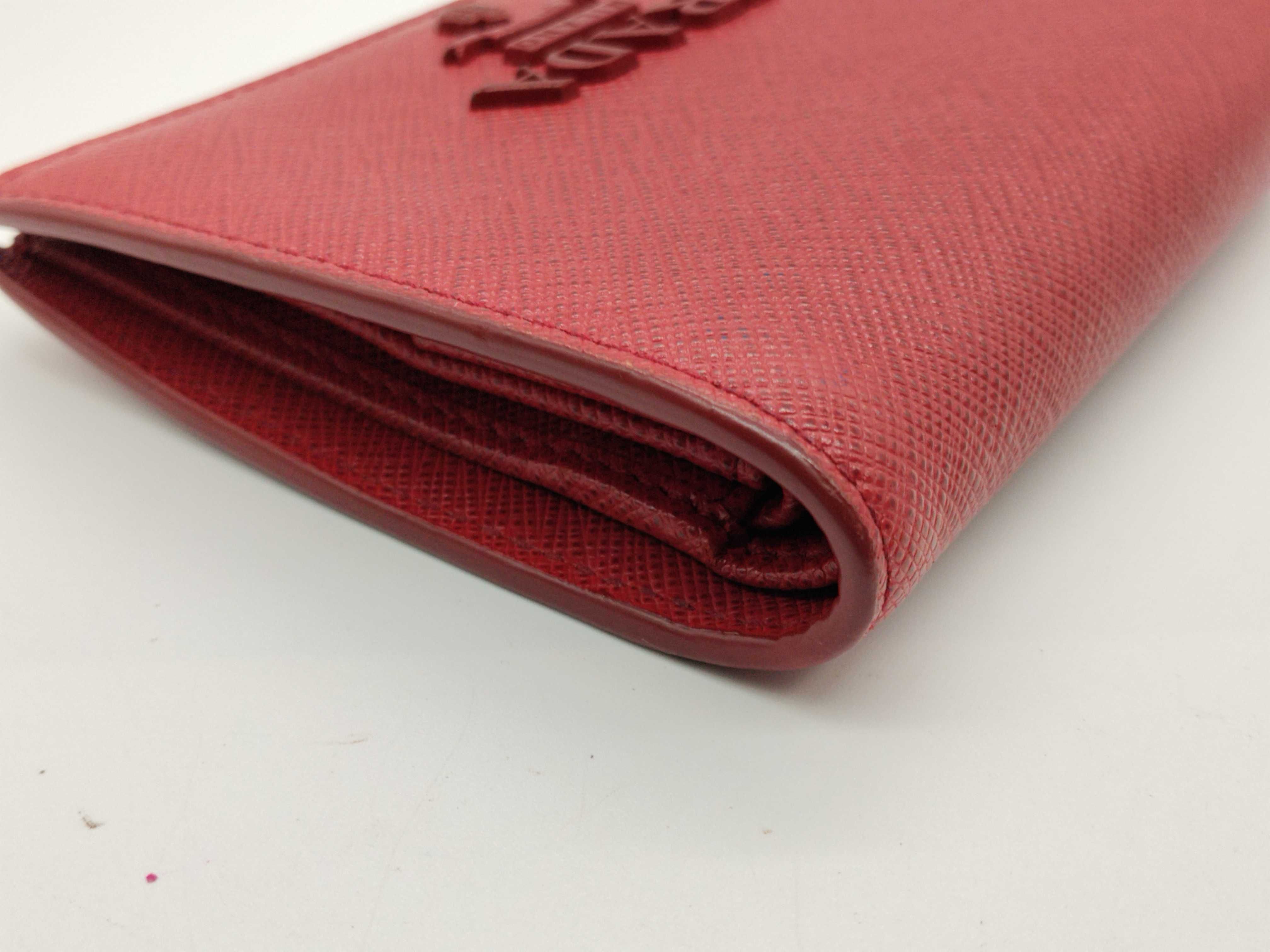 Saffiano Leather Bifold Wallet Red — view 4