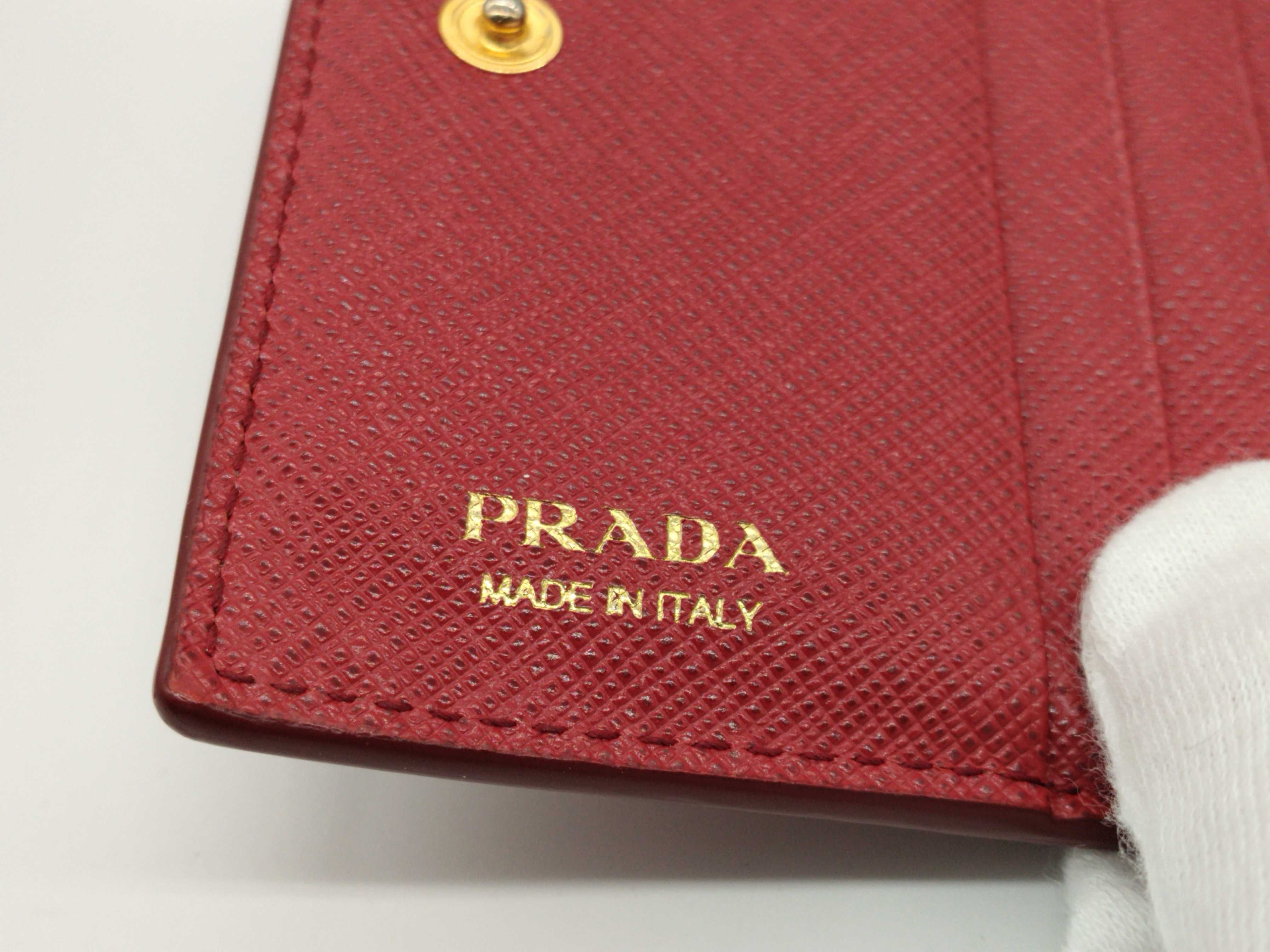 Saffiano Leather Bifold Wallet Red — view 6