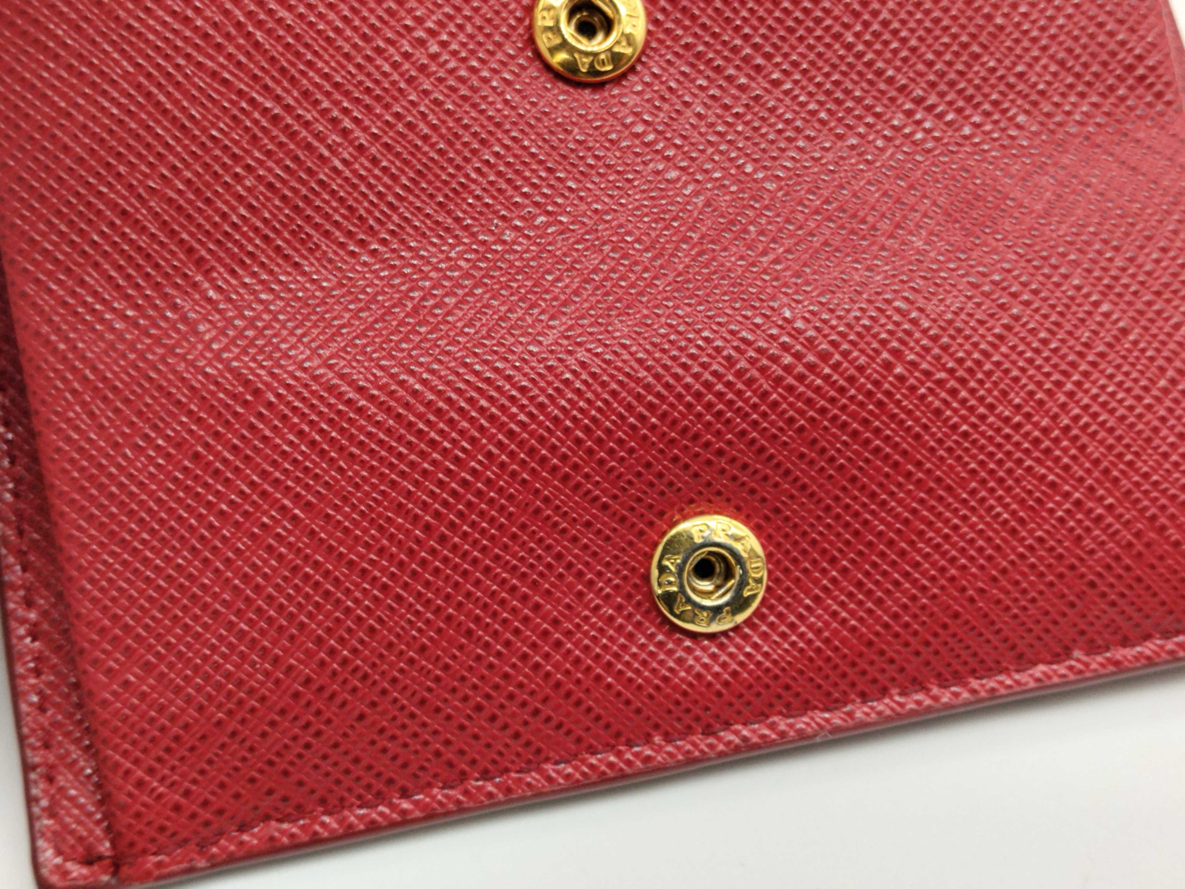 Saffiano Leather Bifold Wallet Red — view 9