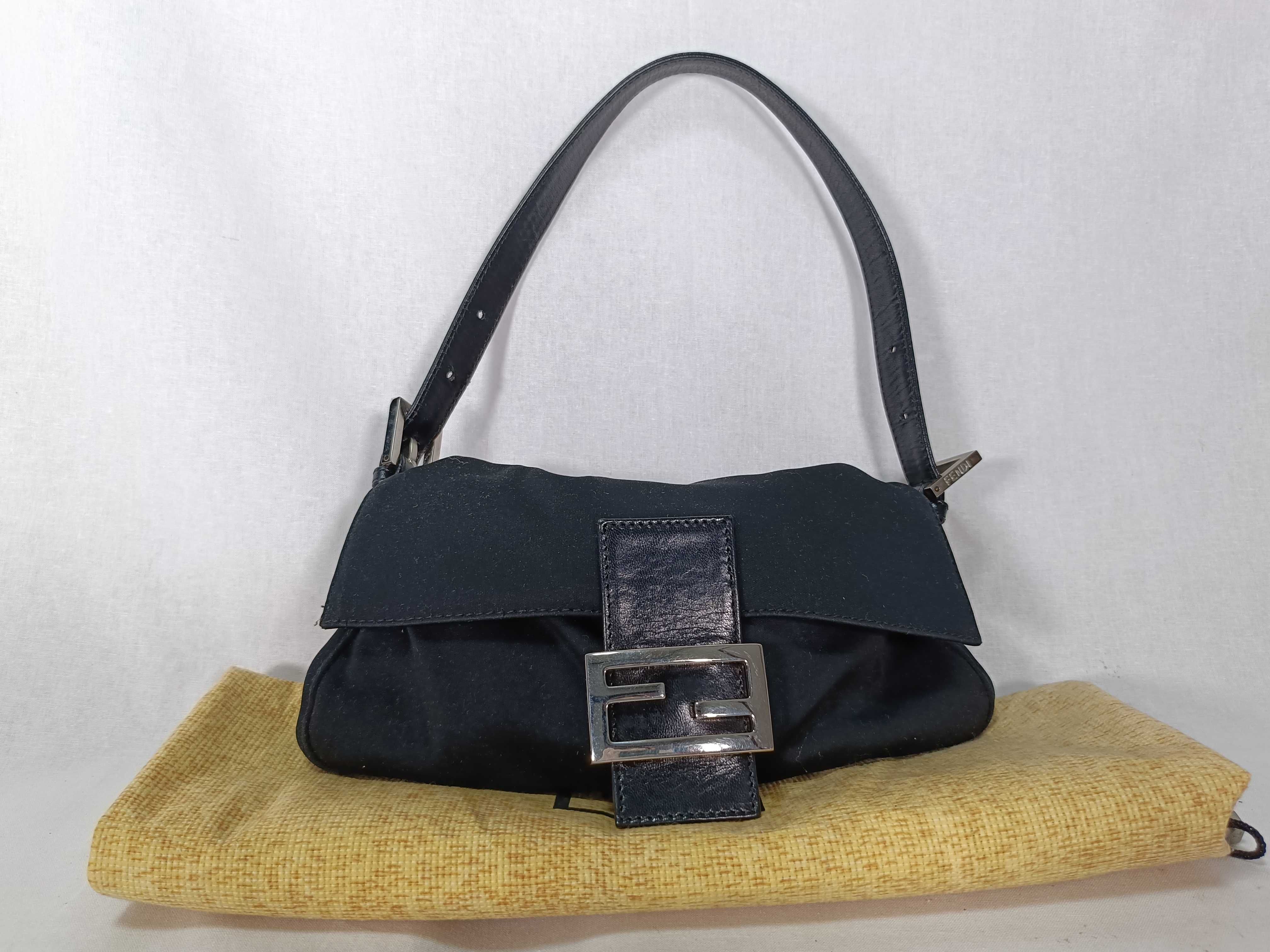Mamma Bucket Jersey x Leather Shoulder Bag, Black, 26424 (Handbag)