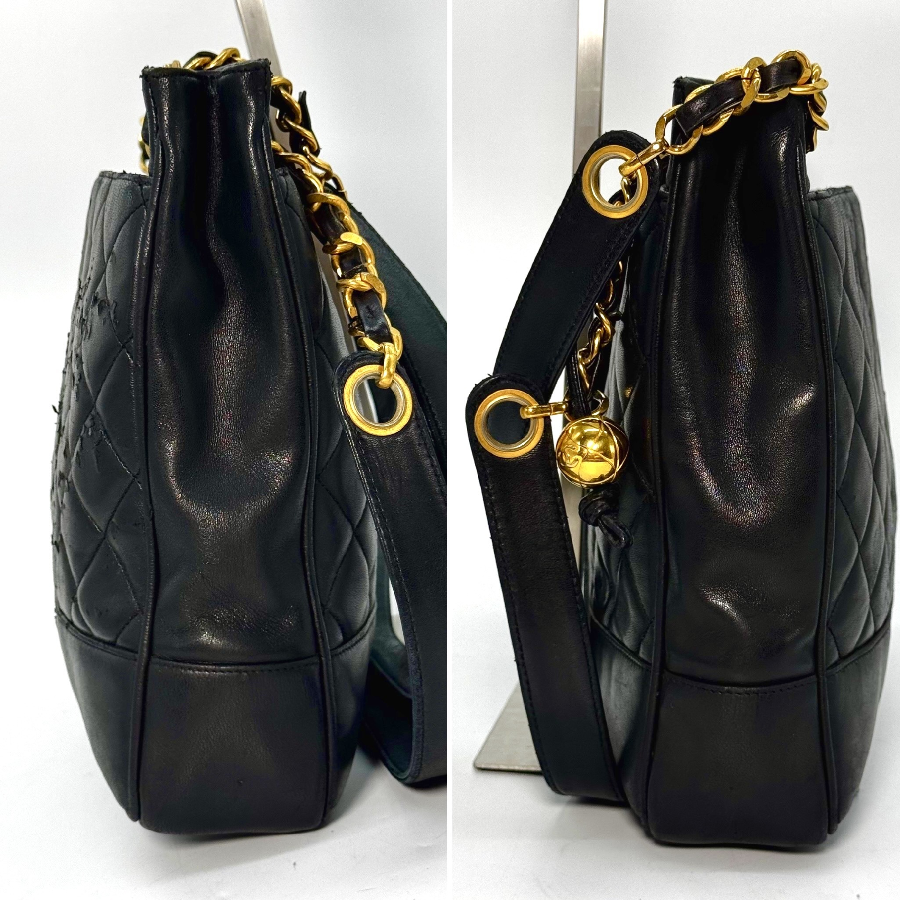 Matelassé Lambskin Coco Ball Shoulder Bag, Black, No Serial Number Sticker. — view 7
